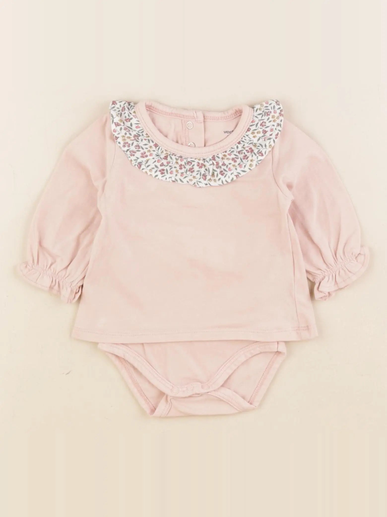 Vertbaudet - body tee-shirt rose - 3 mois