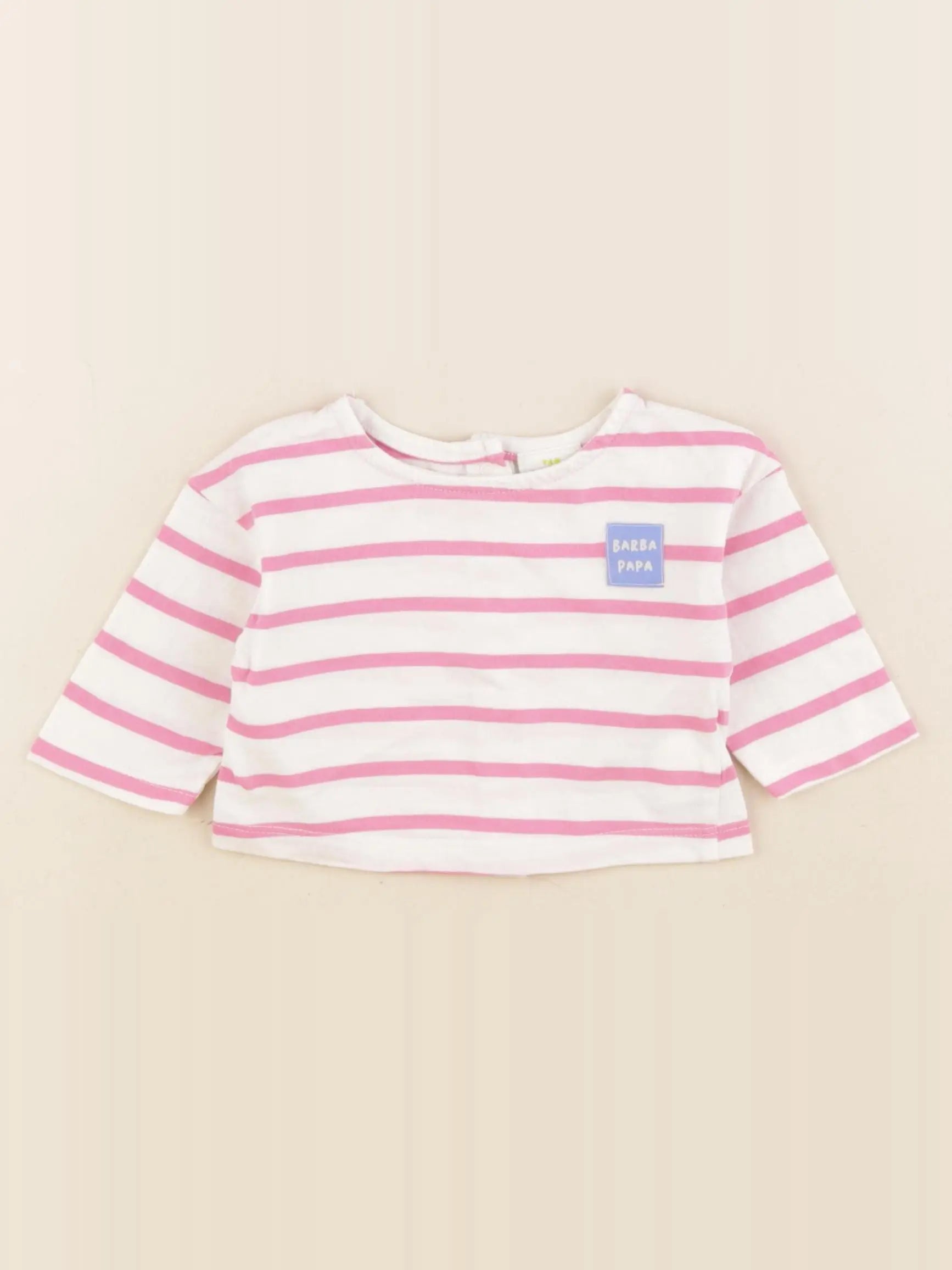 Tape à l'oeil - tee-shirt blanc, rose - 3 mois
