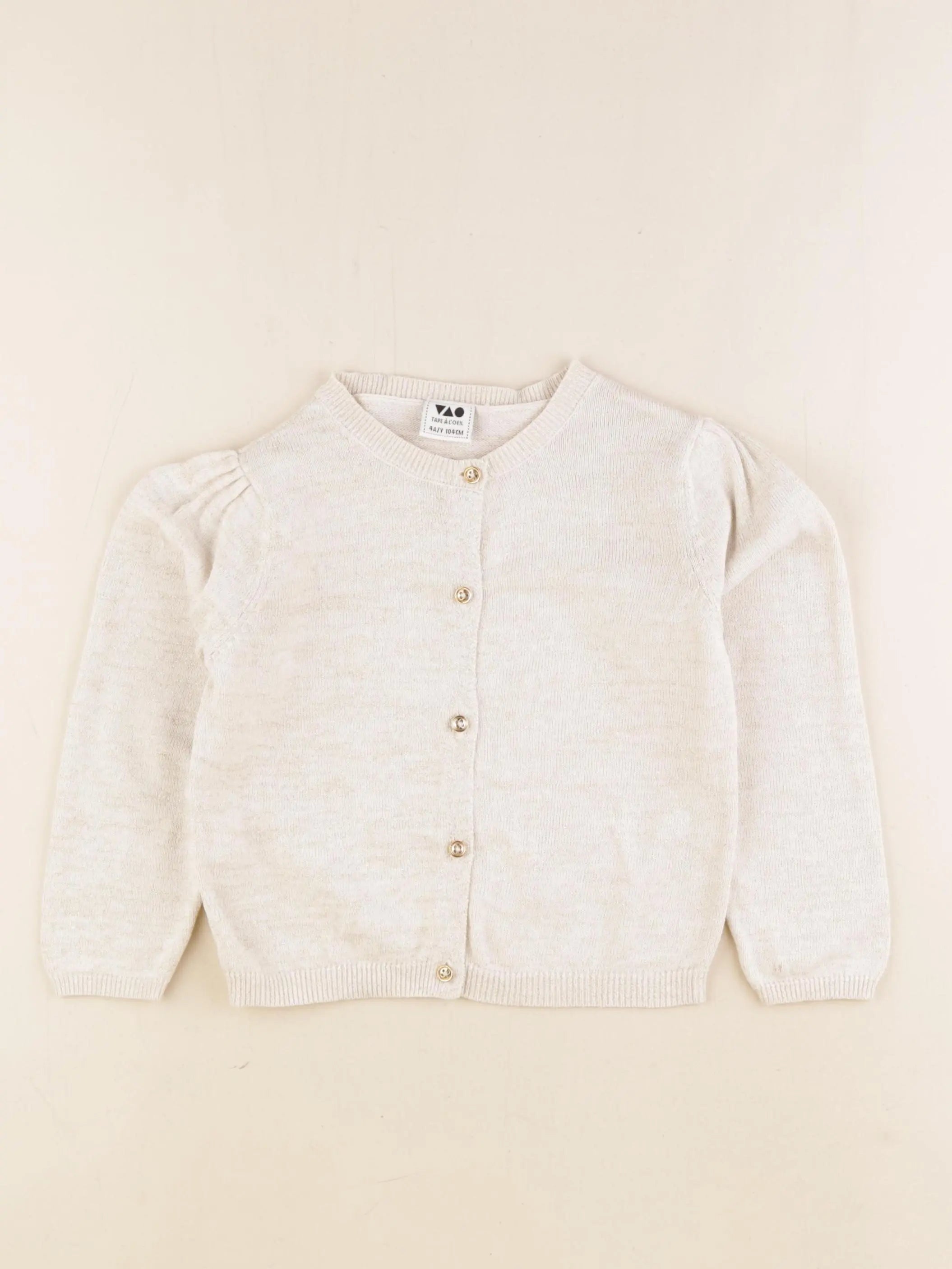 Tape à l'oeil - gilet beige, or - 4 ans