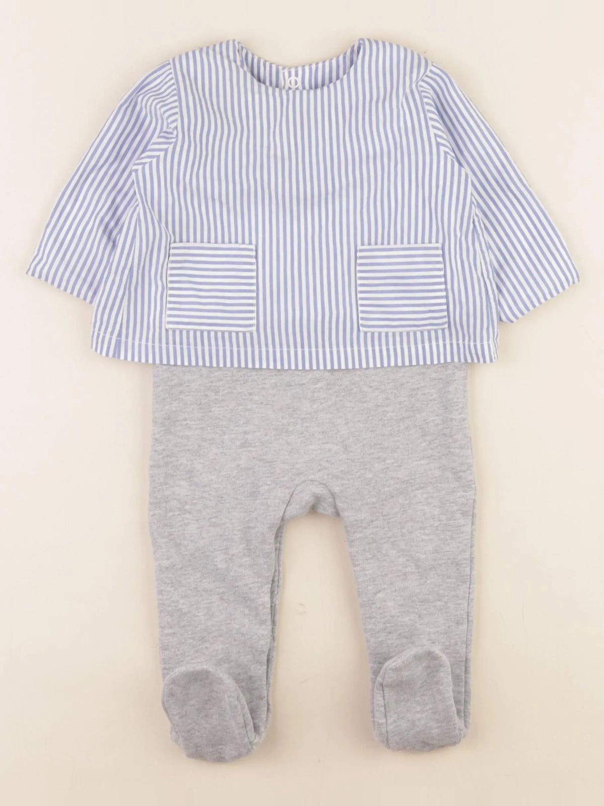 Jacadi - pyjama bleu, gris - 6 mois