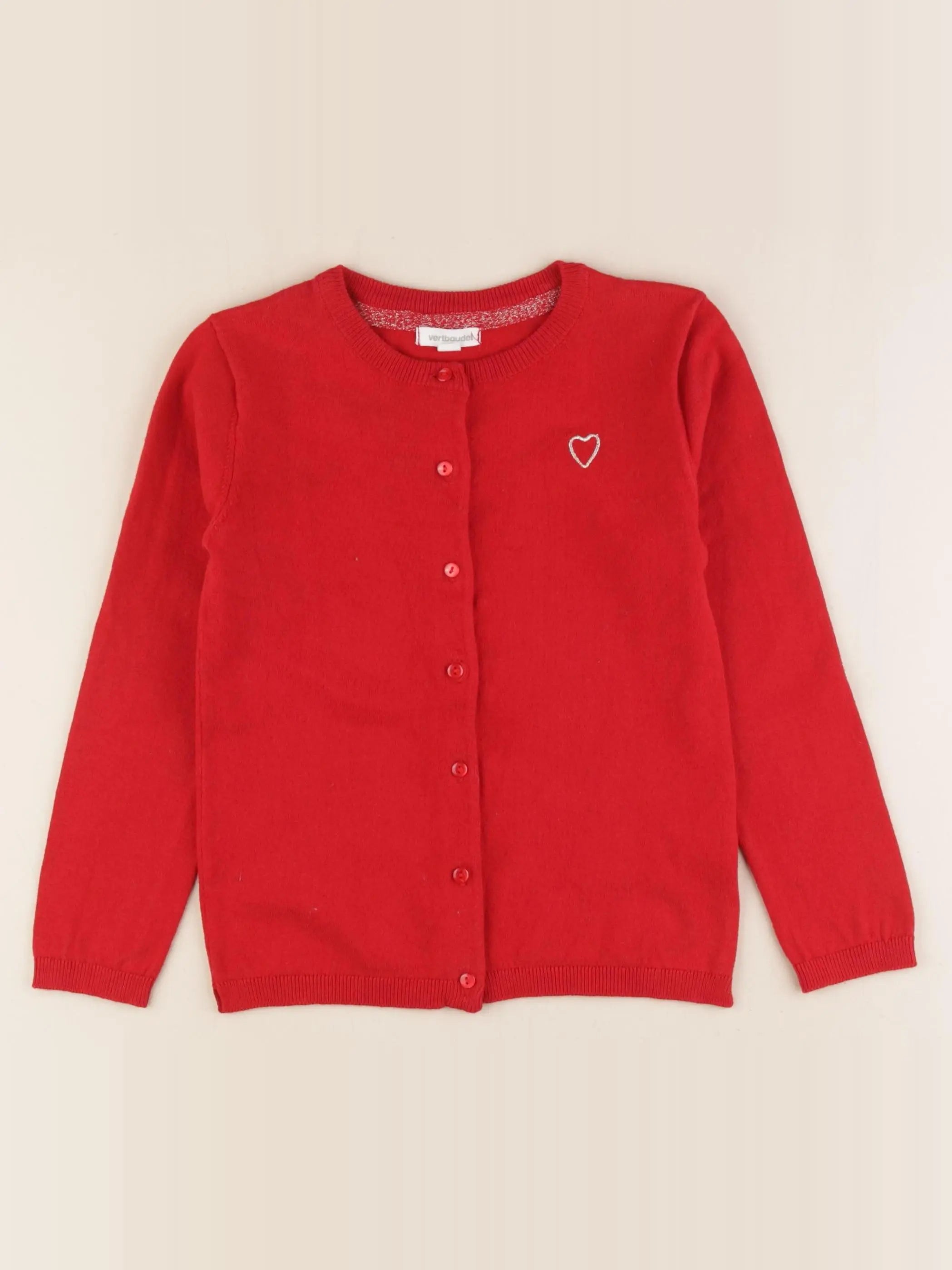 Vertbaudet - gilet rouge - 6 ans