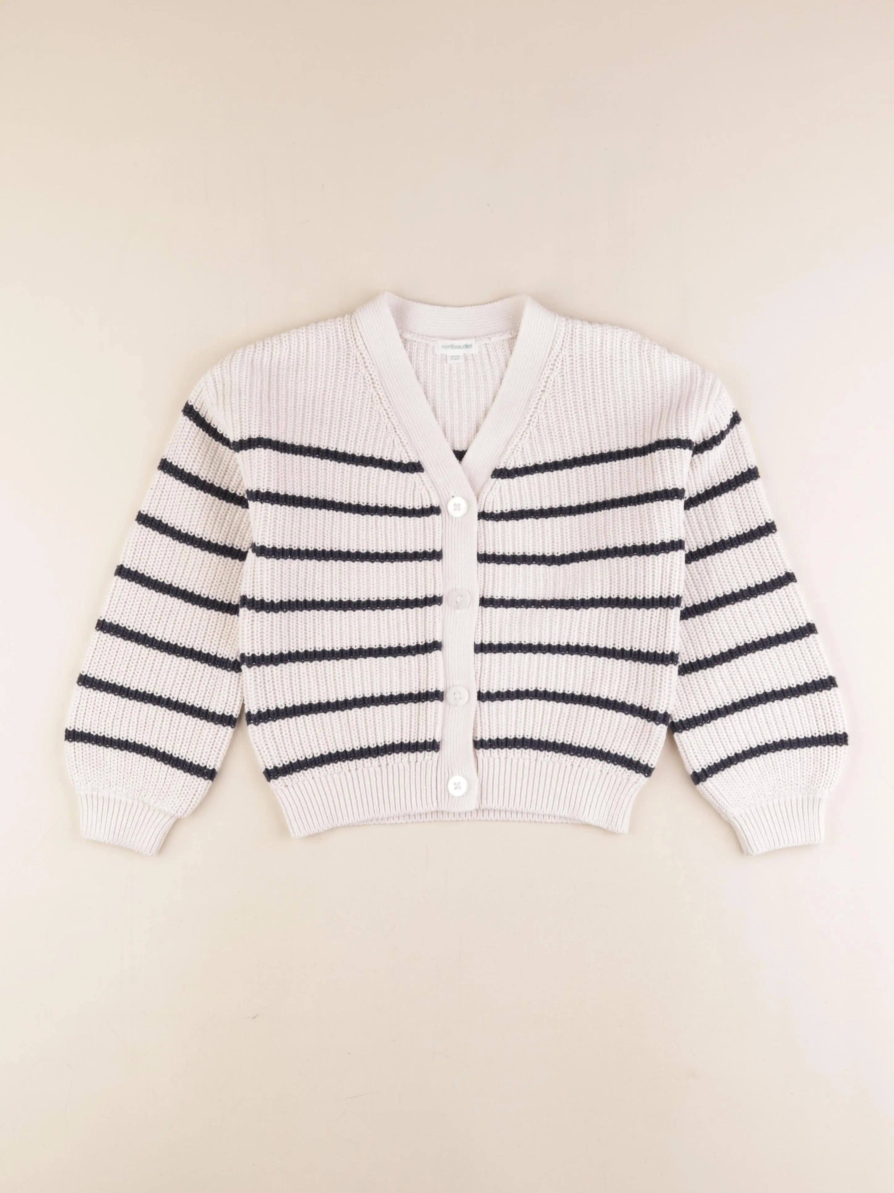 Vertbaudet - gilet blanc, bleu - 8 ans