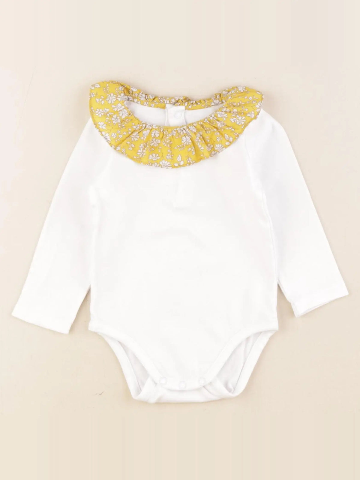 Jacadi - body liberty blanc, jaune - 12 mois