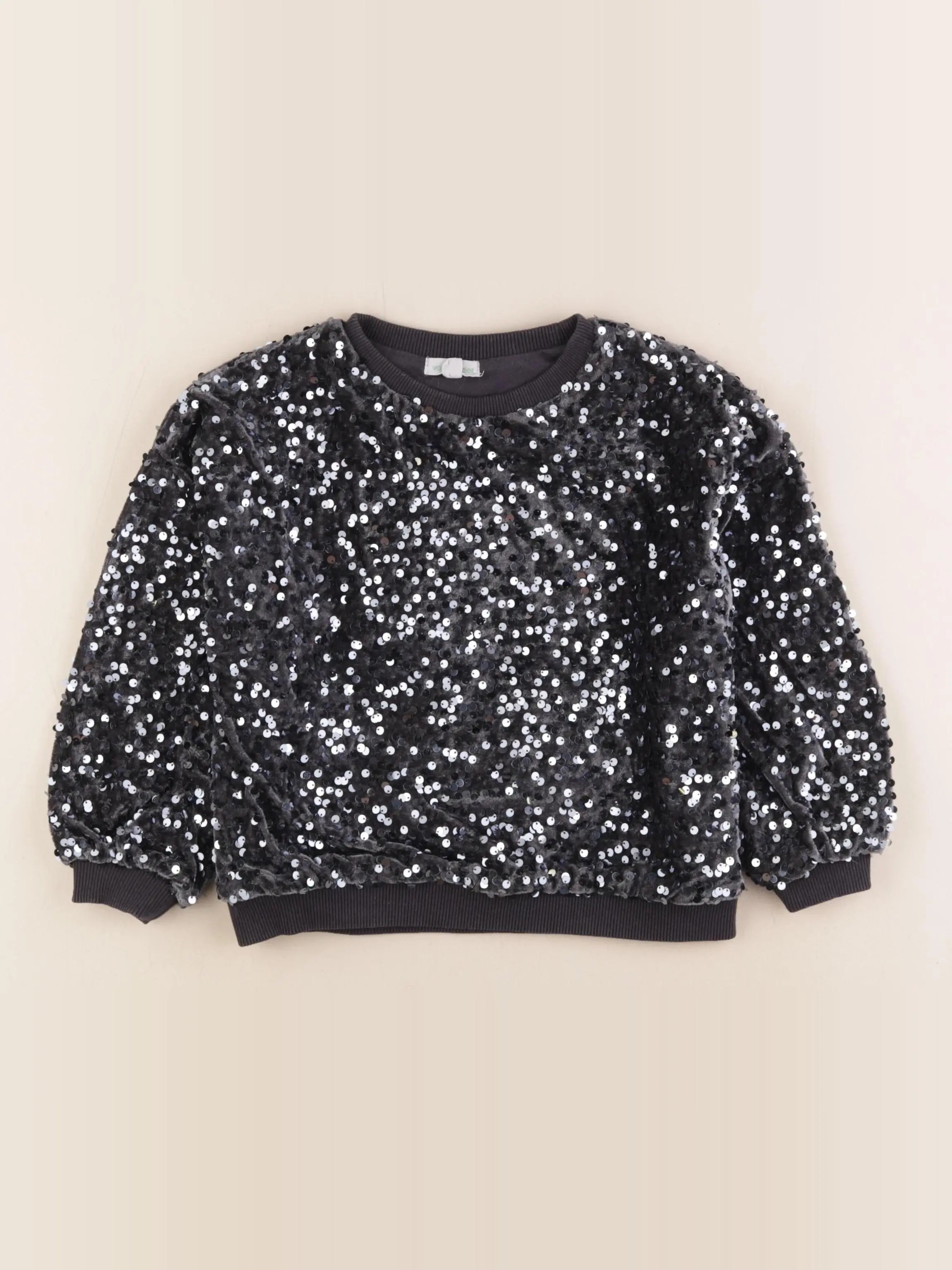 Vertbaudet - pull argent, gris - 6 ans