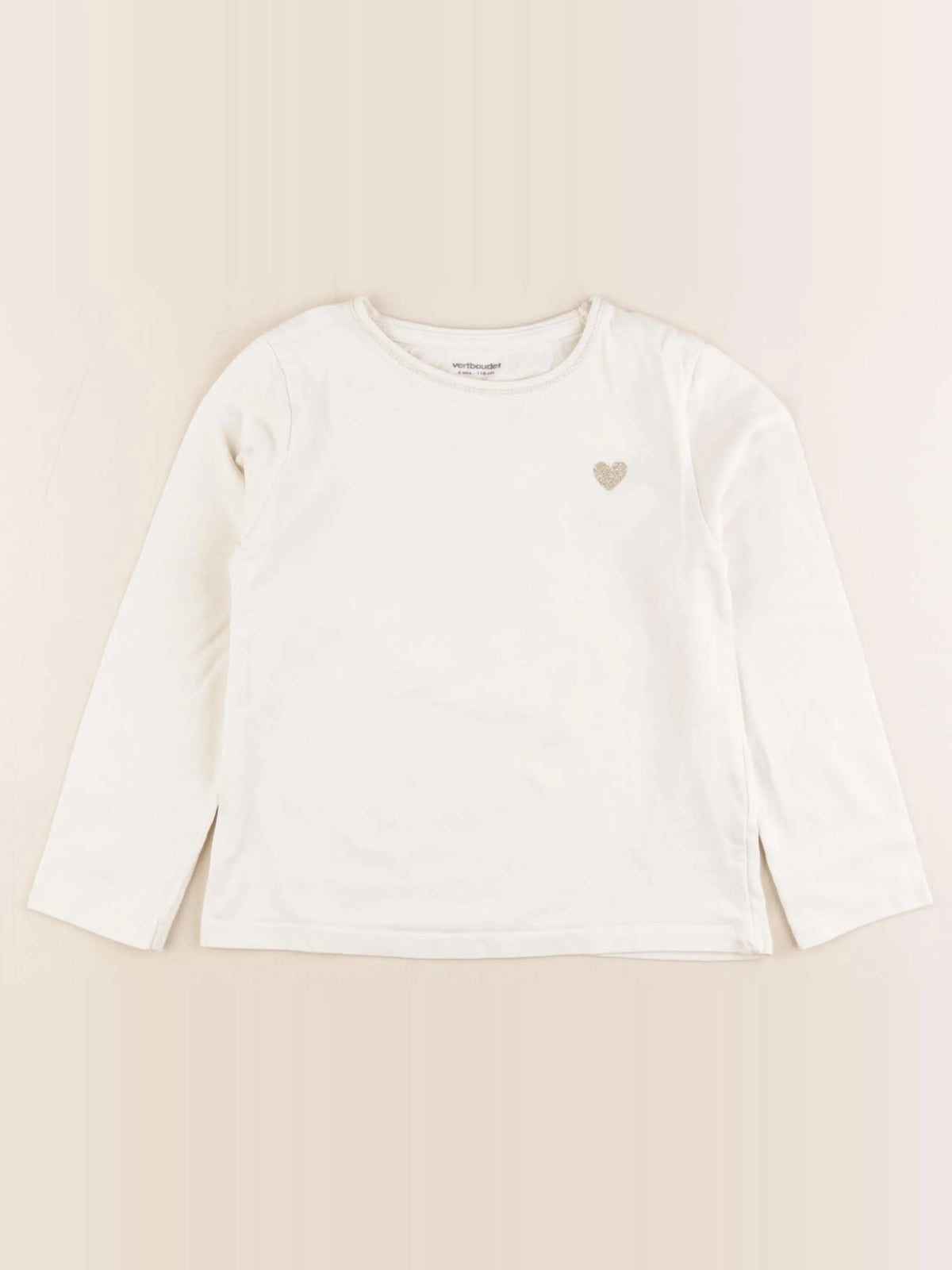Vertbaudet - tee-shirt beige, or - 6 ans