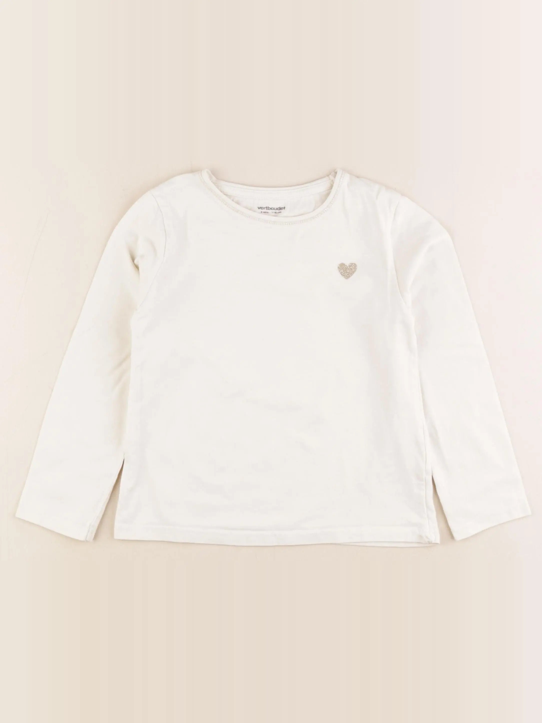 Vertbaudet - tee-shirt beige, or - 6 ans