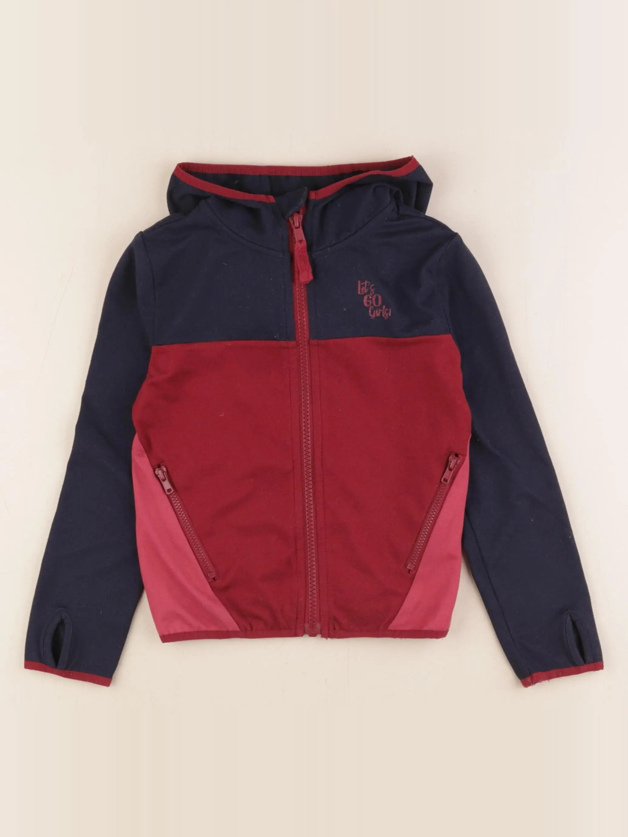 Vertbaudet - sweat rouge, bleu - 4 ans