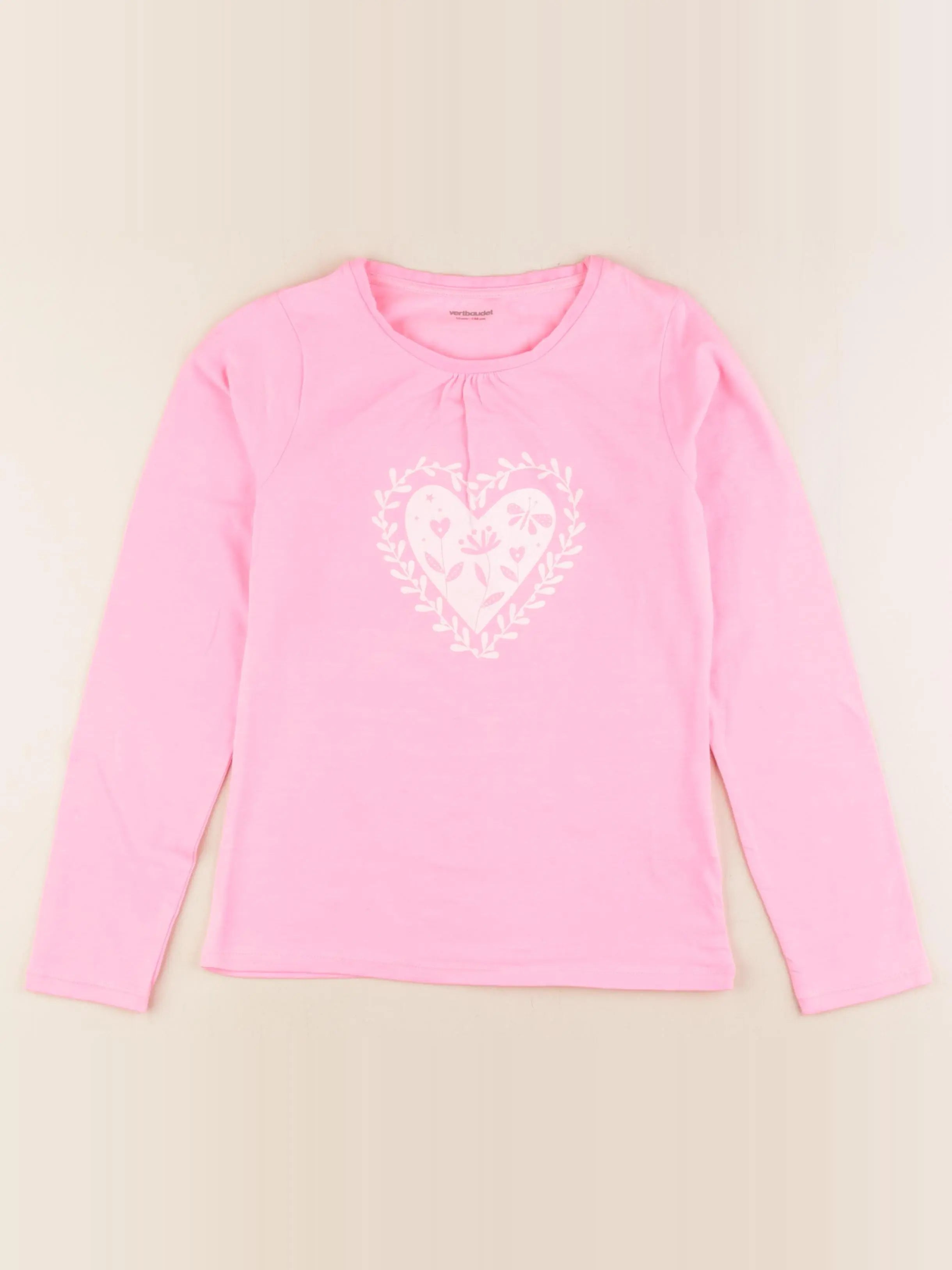 Vertbaudet - tee-shirt rose - 10 ans