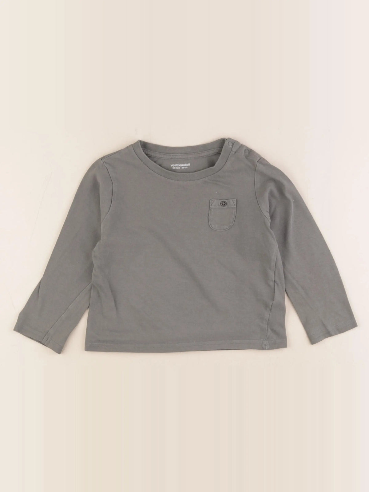 Vertbaudet - tee-shirt taupe - 24 mois