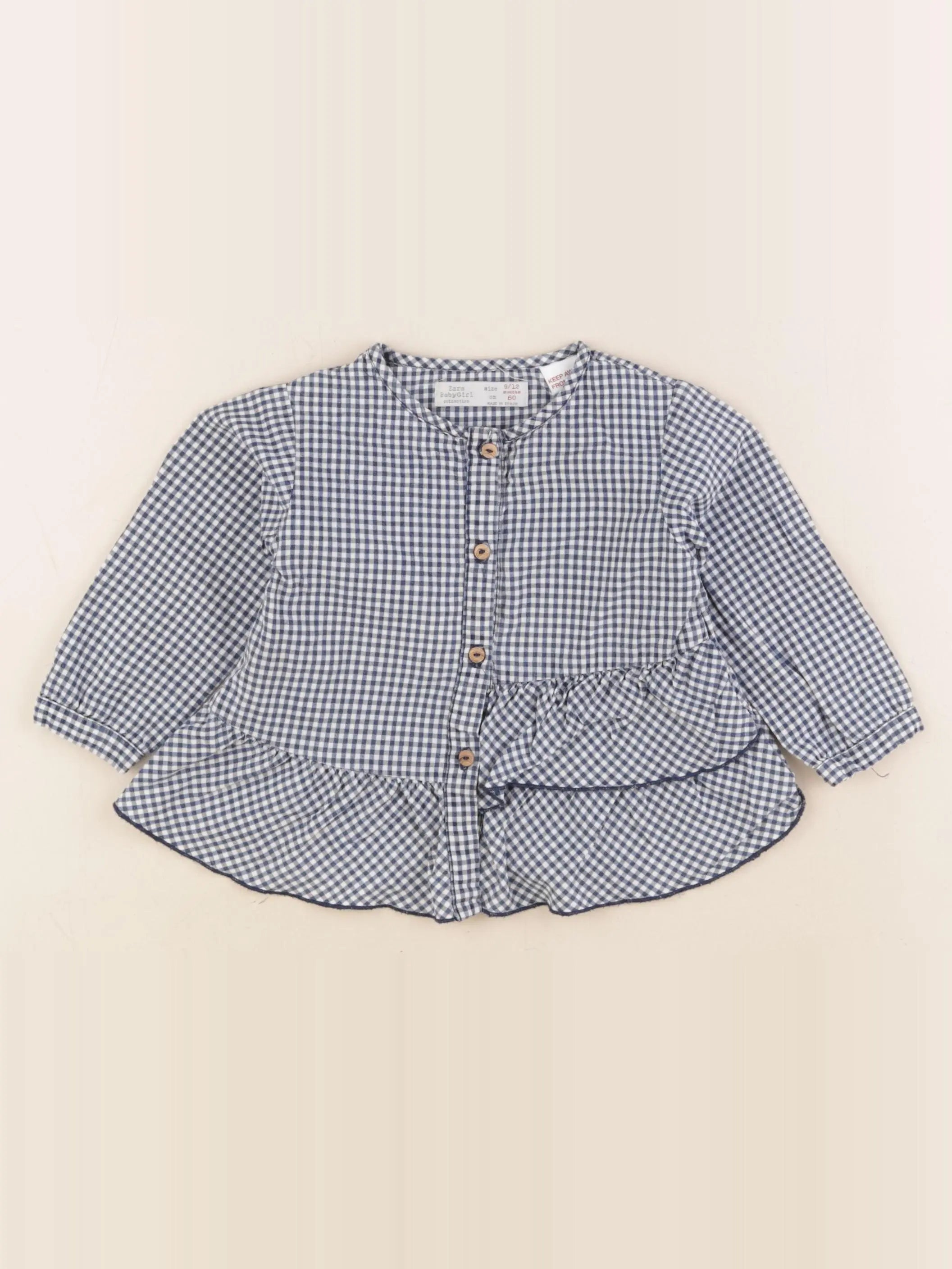Zara - blouse bleu - 9/12 mois