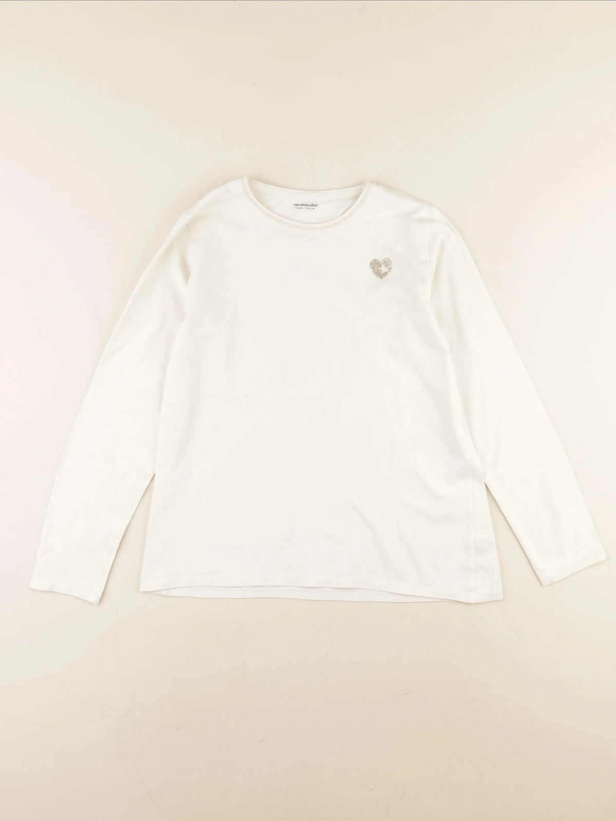 Vertbaudet - tee-shirt beige - 12 ans