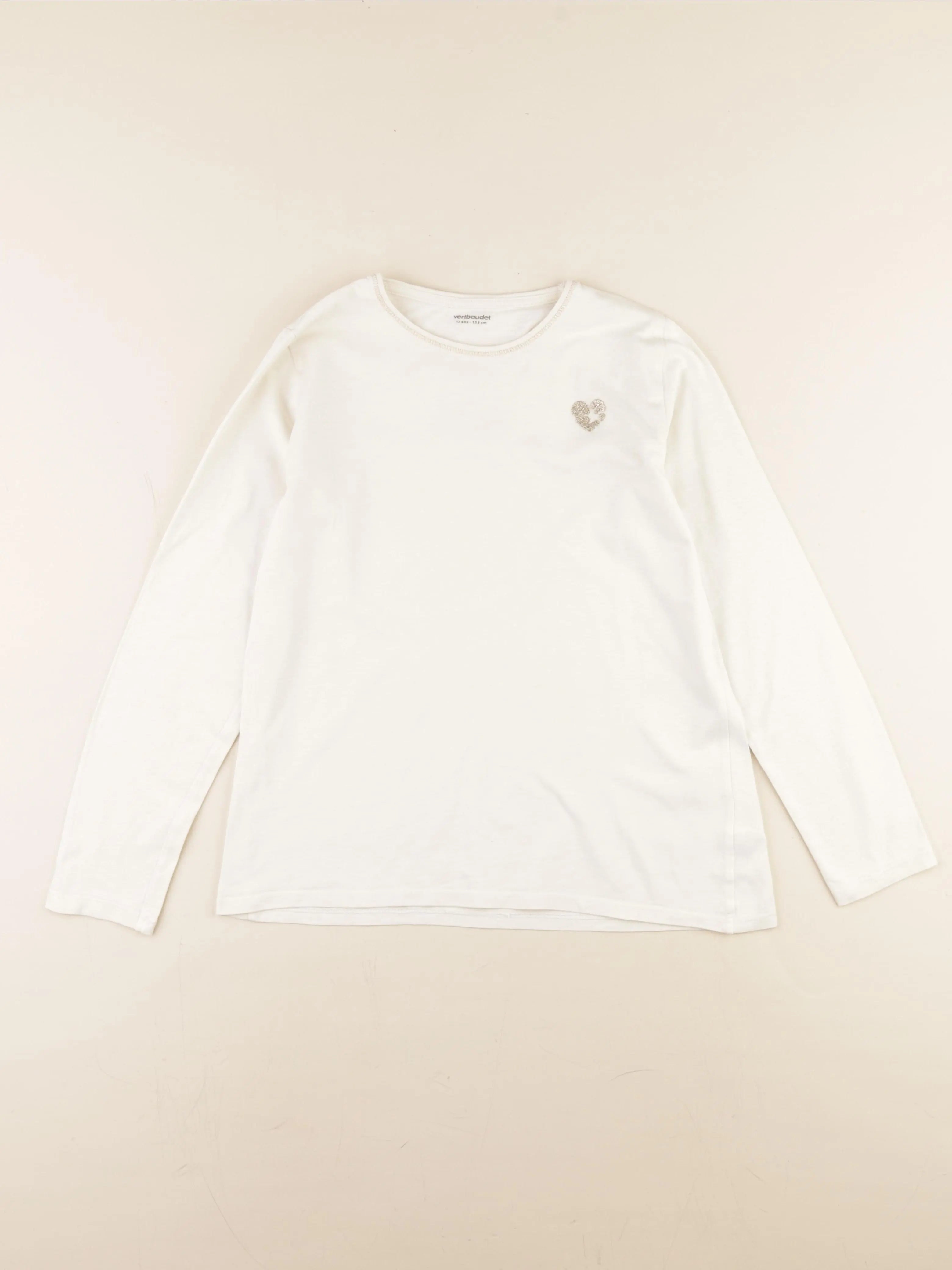 Vertbaudet - tee-shirt beige - 12 ans