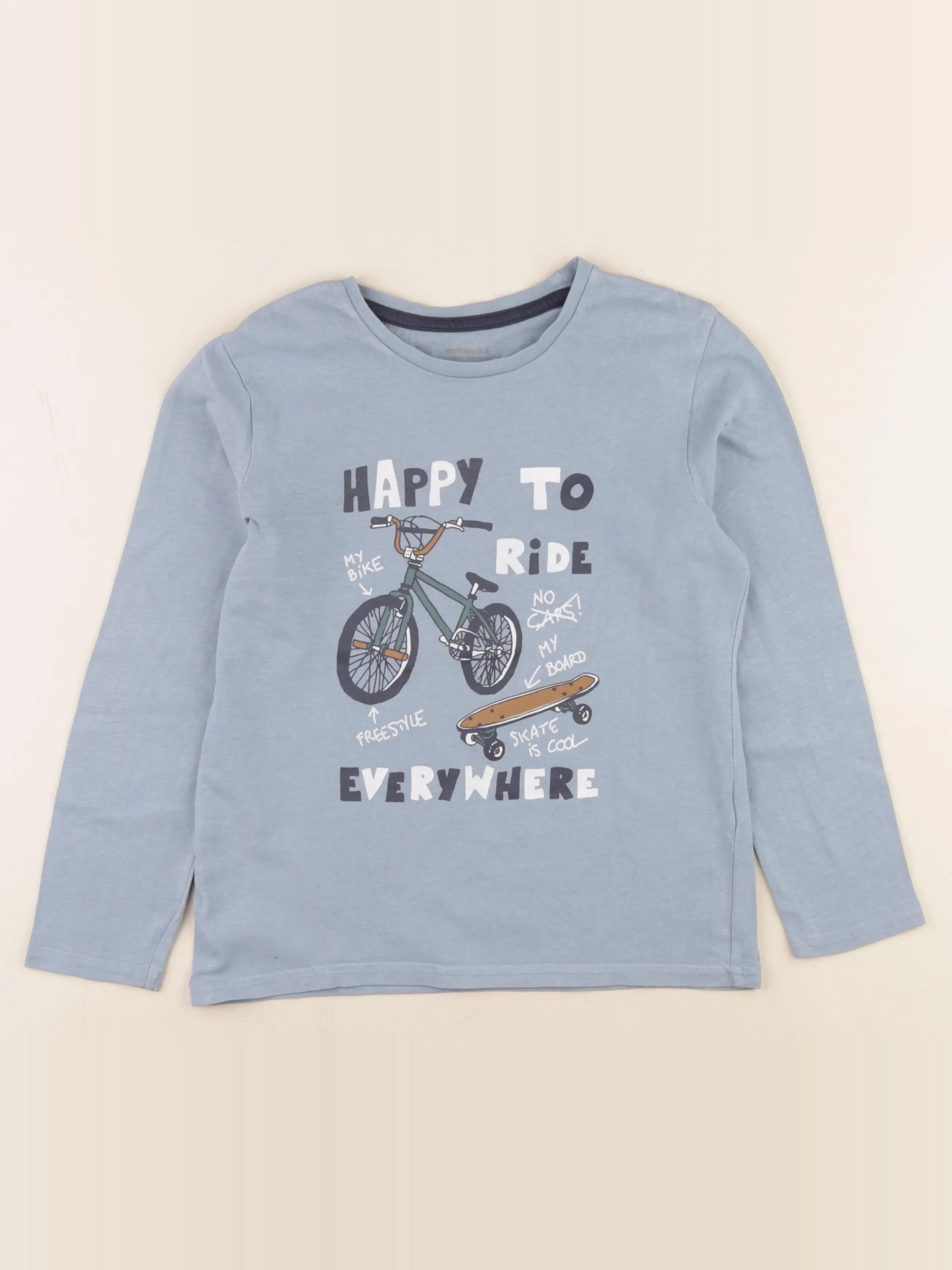 Vertbaudet - tee-shirt bleu - 8 ans