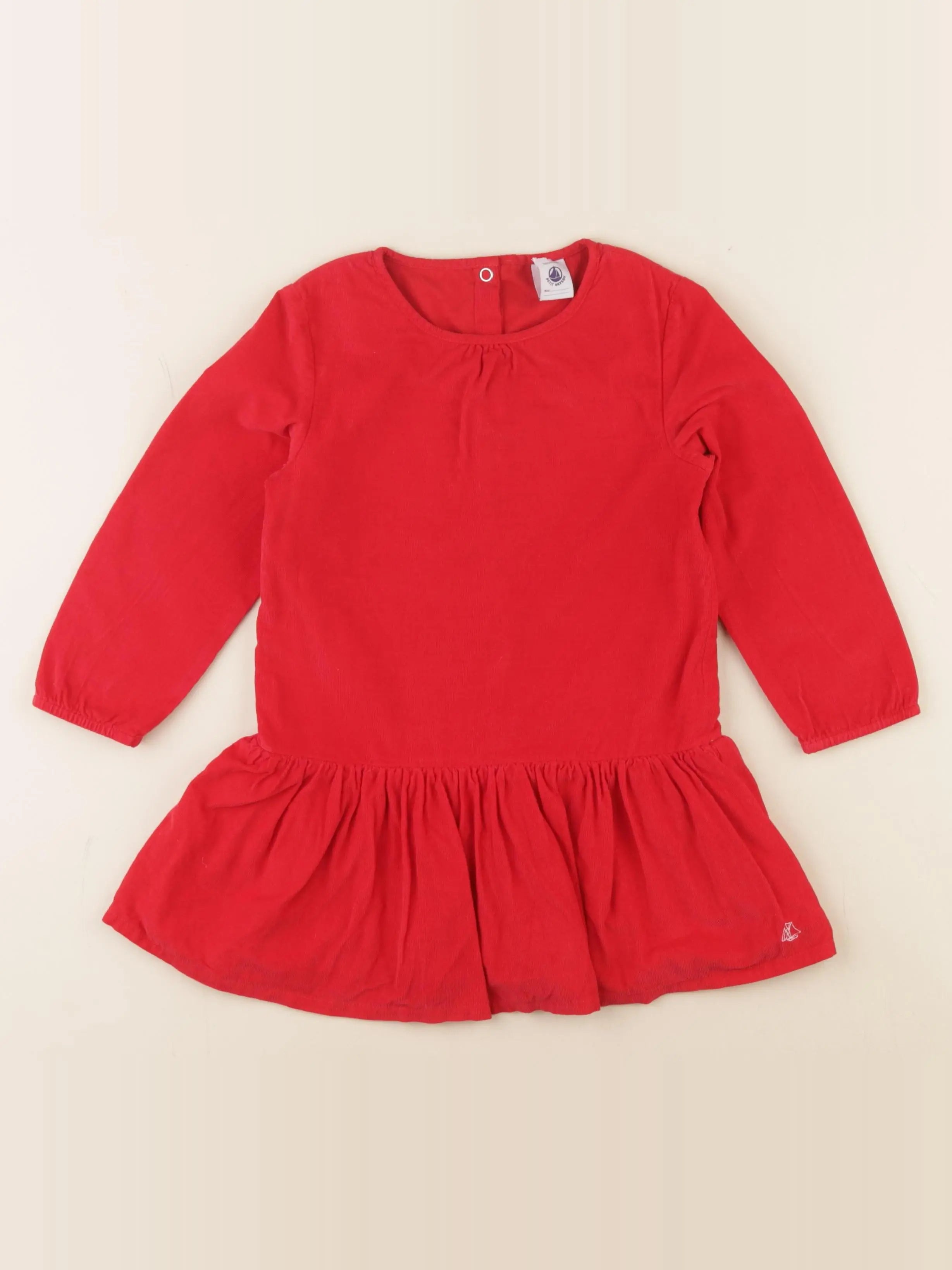 Petit Bateau - robe rouge - 36 mois