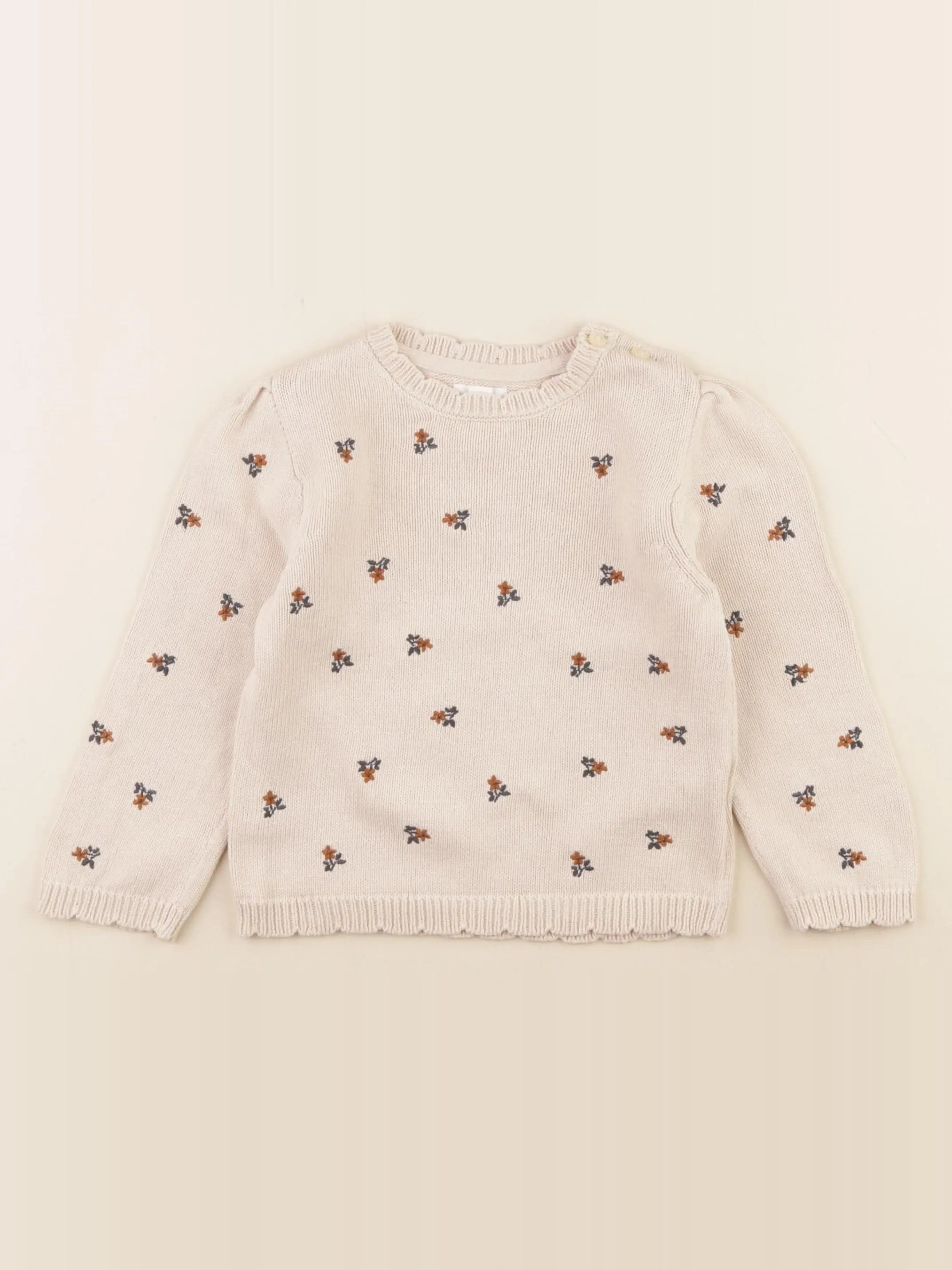 Vertbaudet - pull beige - 36 mois
