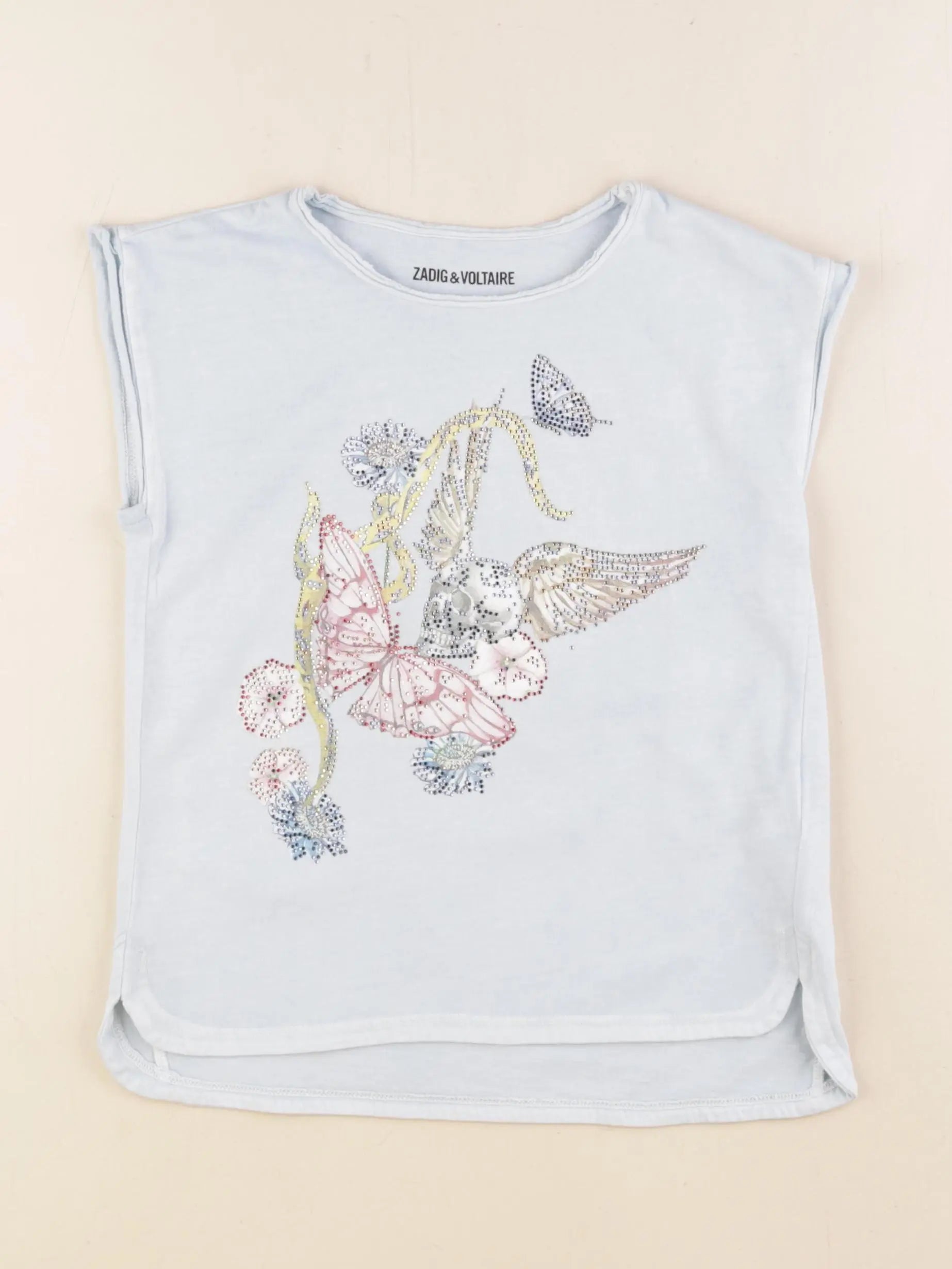 Zadig & Voltaire - tee-shirt bleu - 8 ans