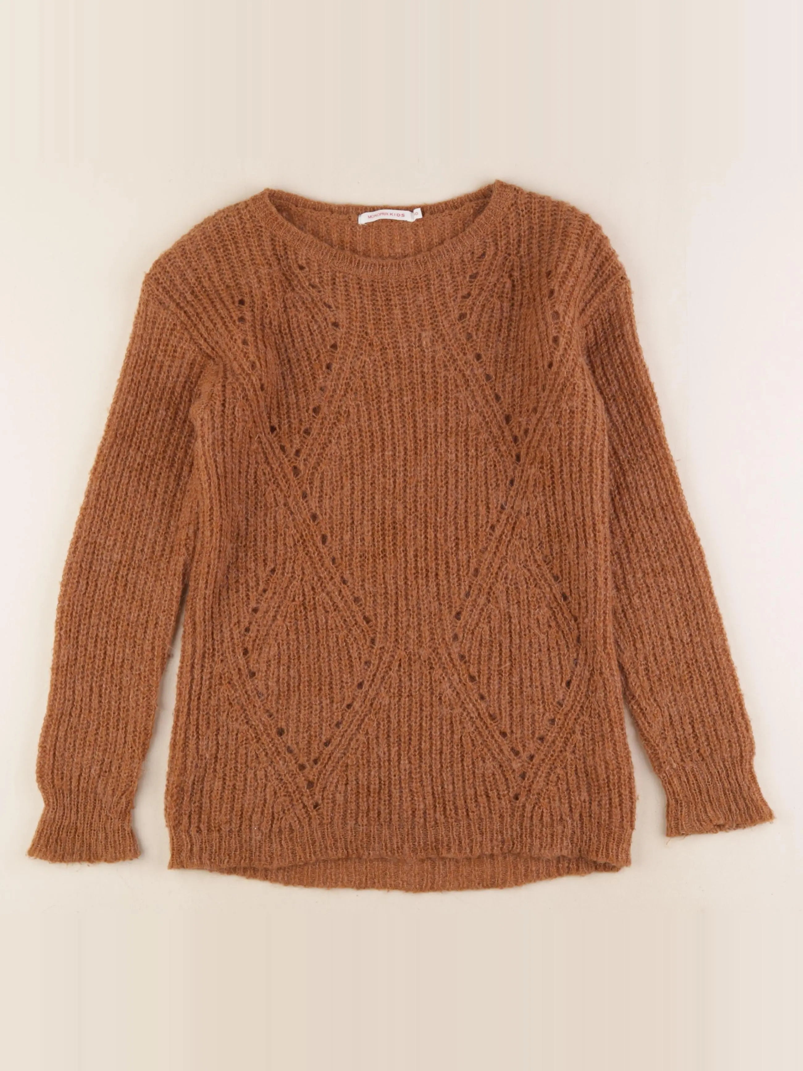 Monoprix - pull marron - 10 ans