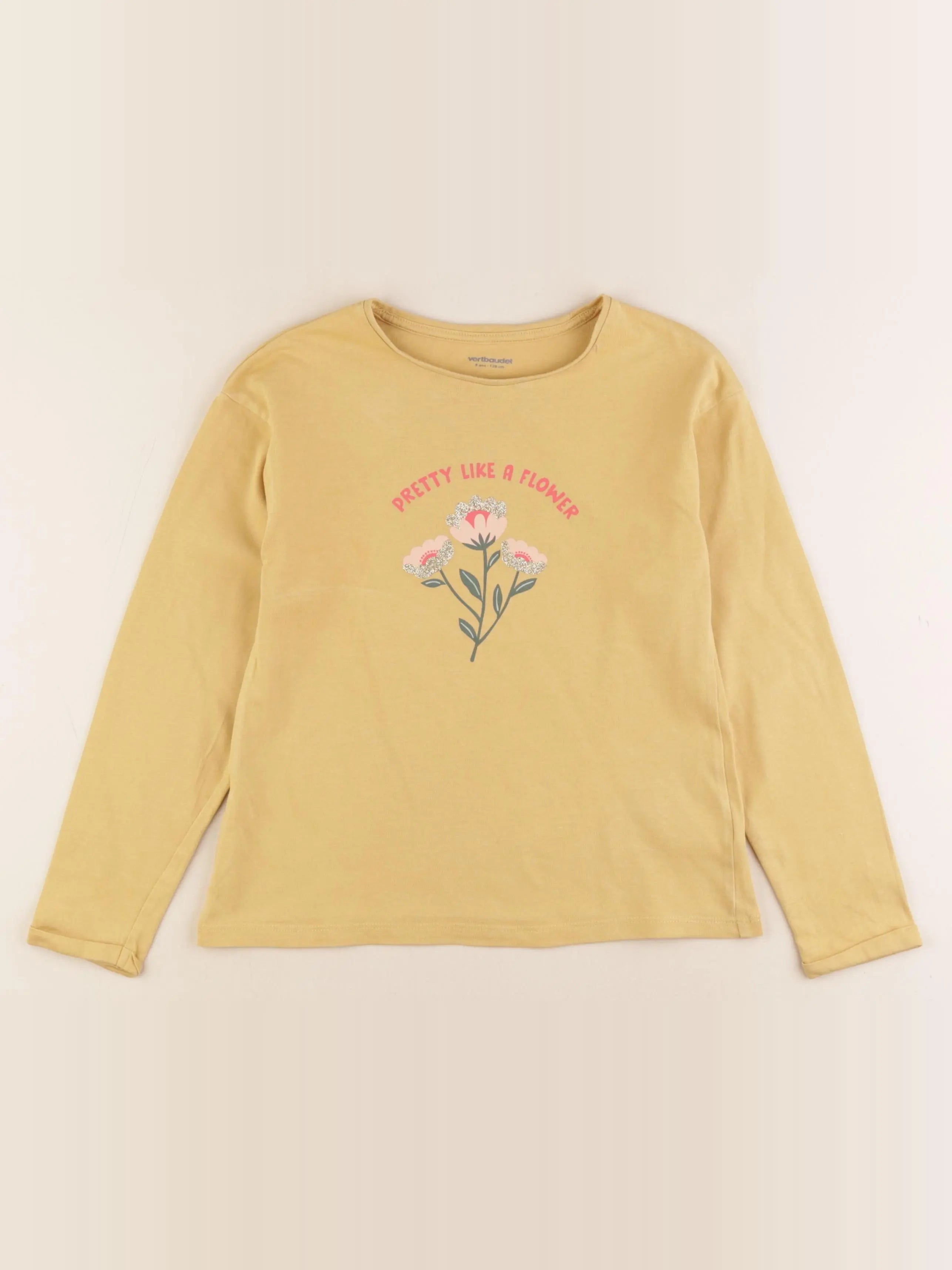 Vertbaudet - tee-shirt jaune - 8 ans