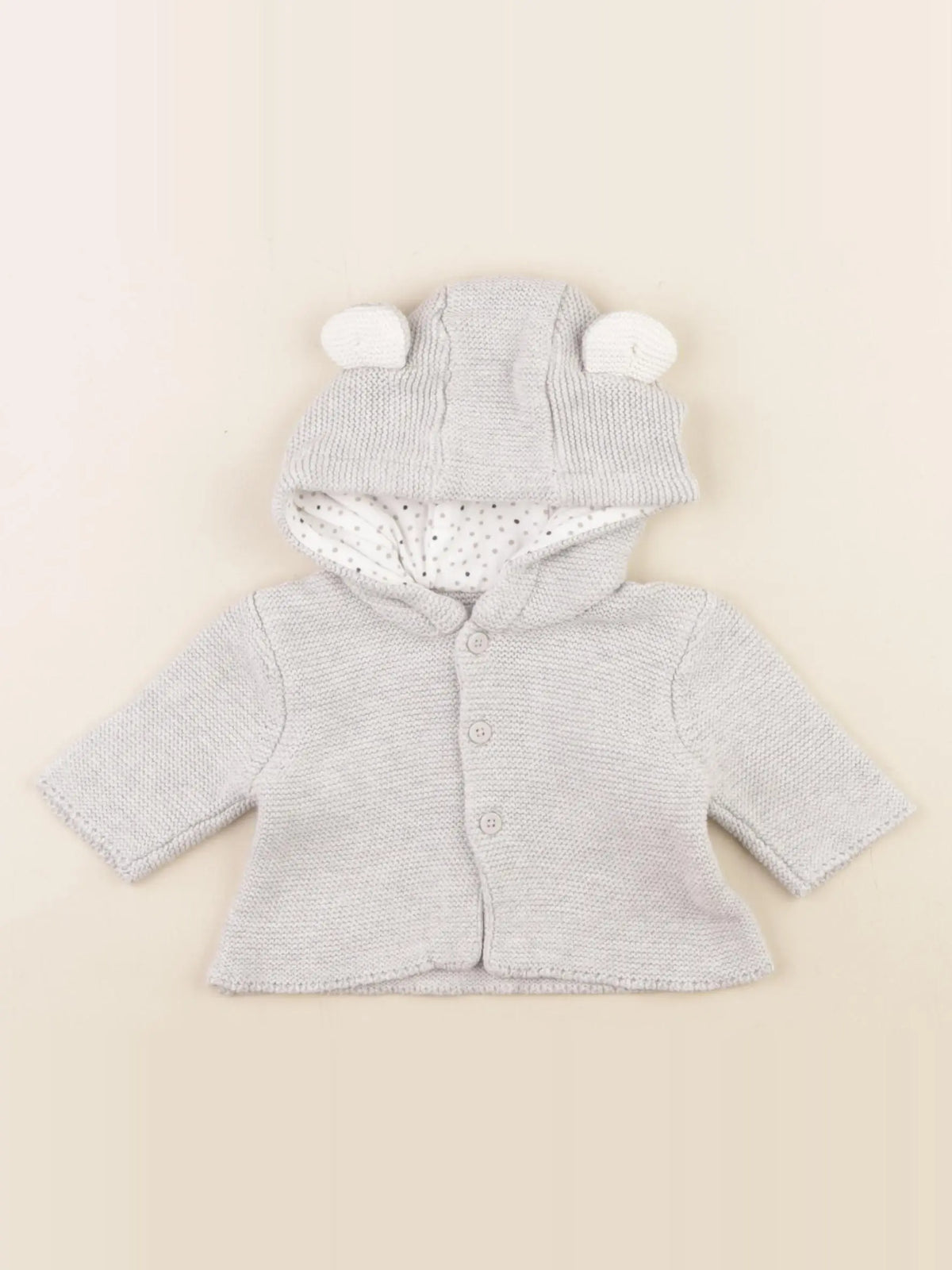 Vertbaudet - gilet gris - 0 mois