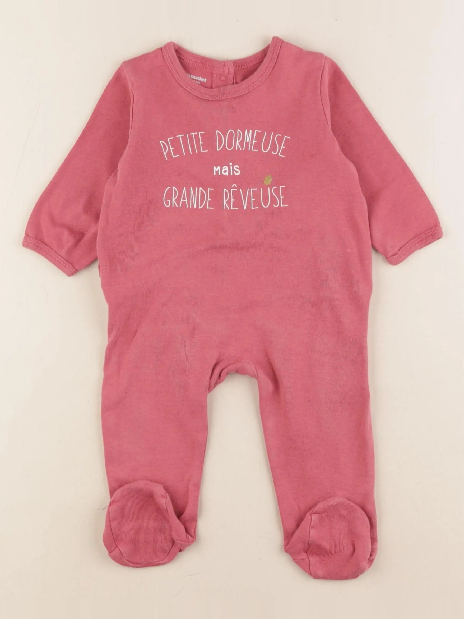 Vertbaudet - pyjama coton or, rose - 9 mois