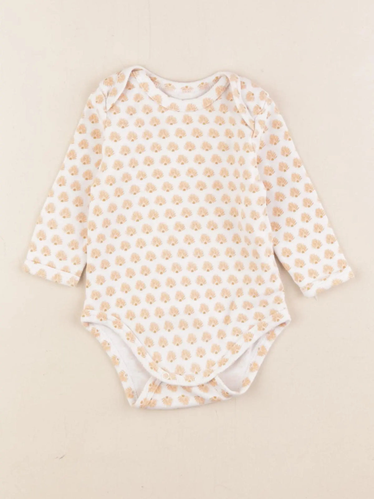 Vertbaudet - body beige, orange - 6 mois