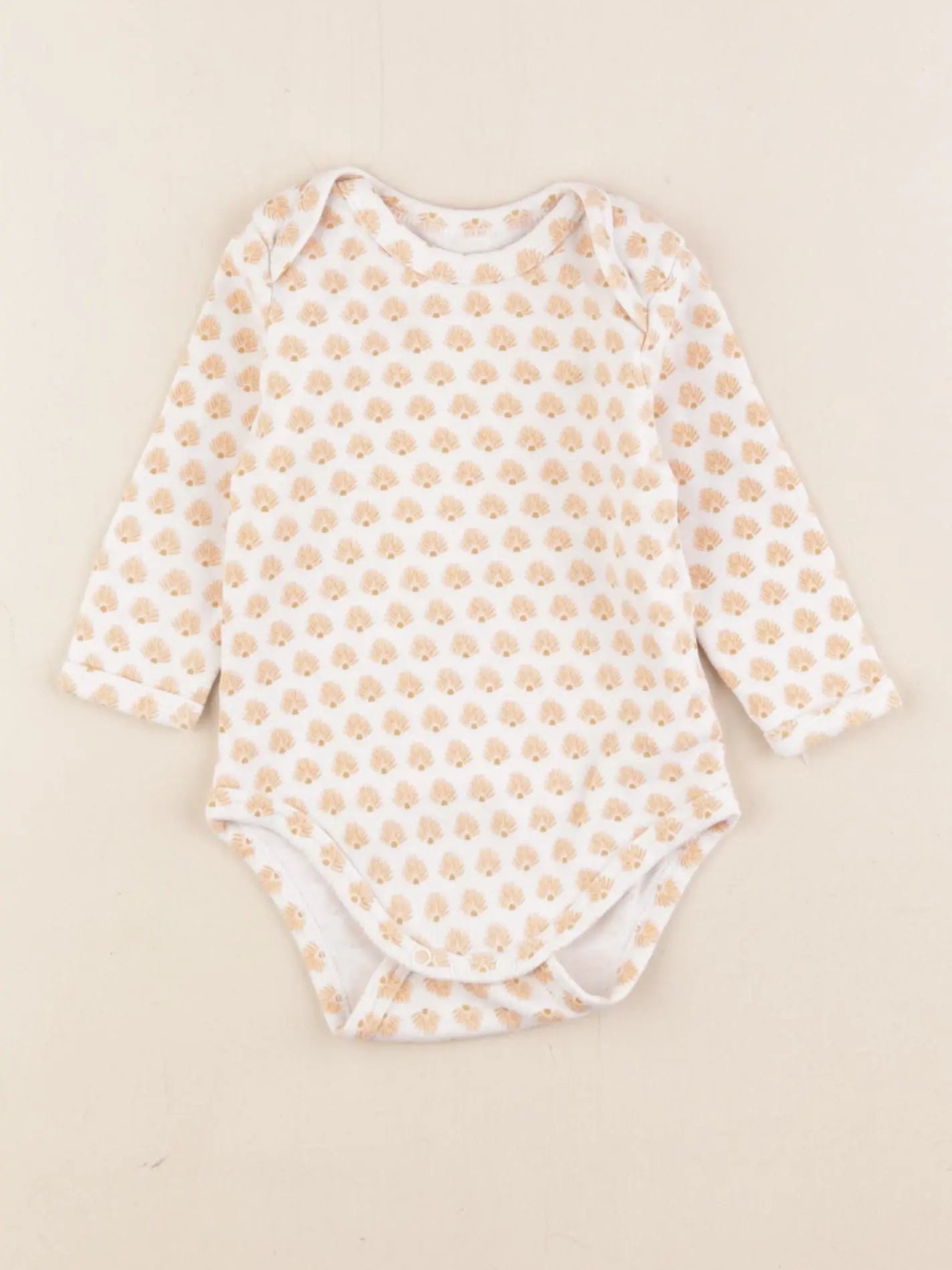 Vertbaudet - body beige, orange - 6 mois