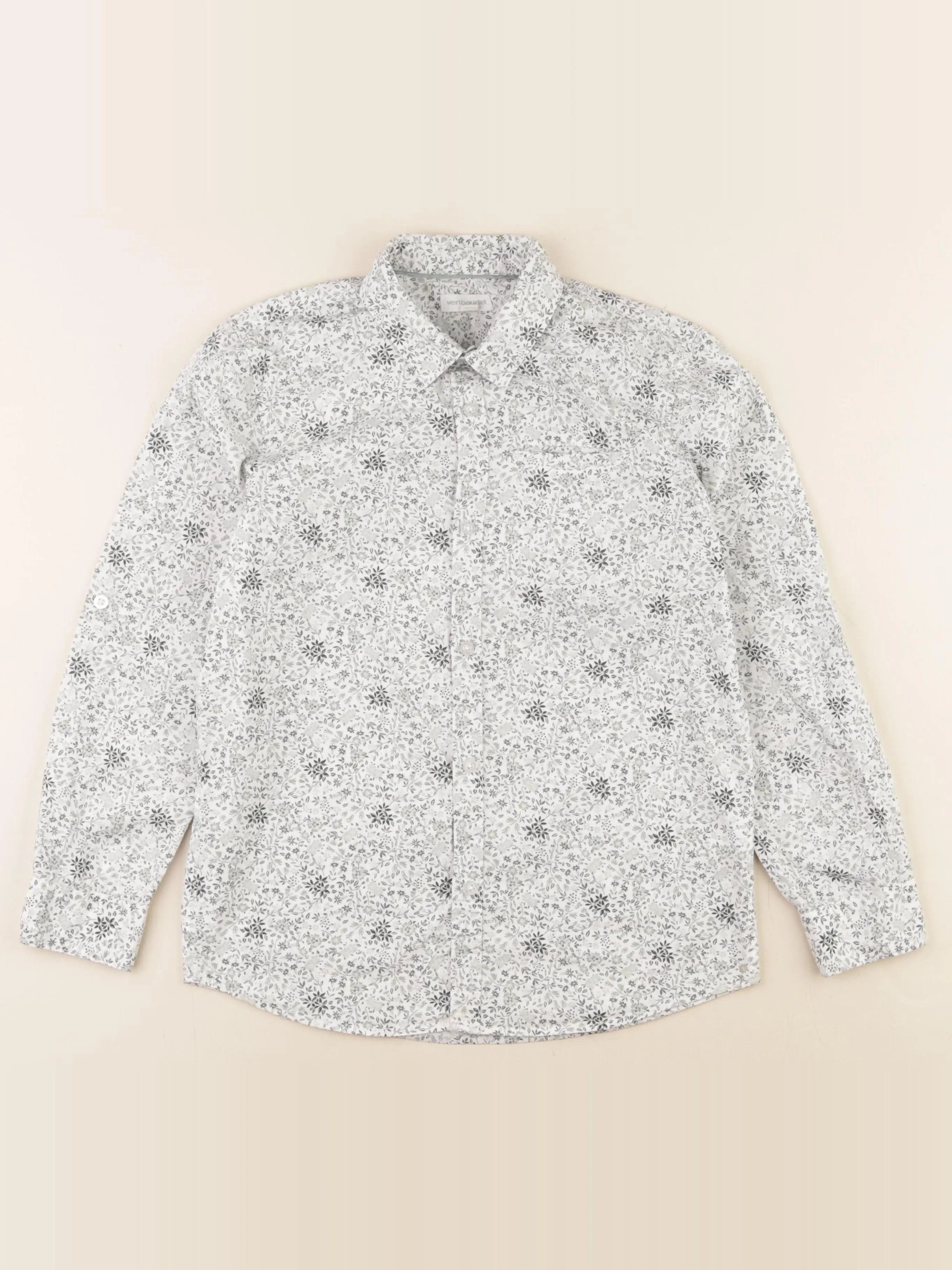 Vertbaudet - chemise blanc, vert - 10 ans