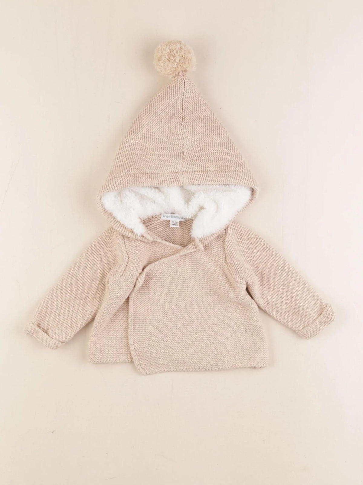Vertbaudet - gilet beige - 3 mois