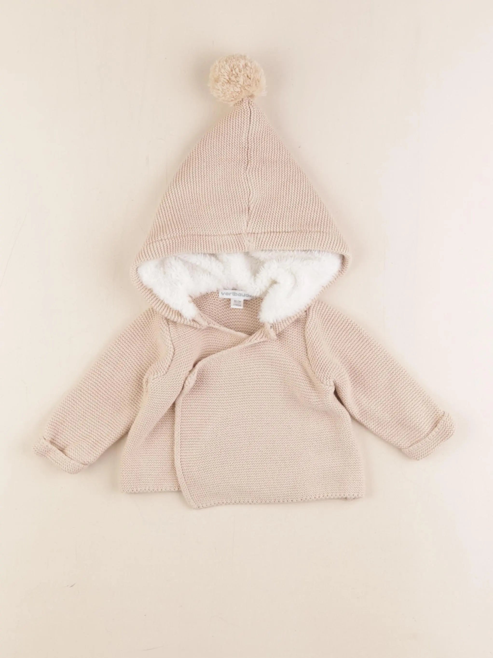 Vertbaudet - gilet beige - 3 mois