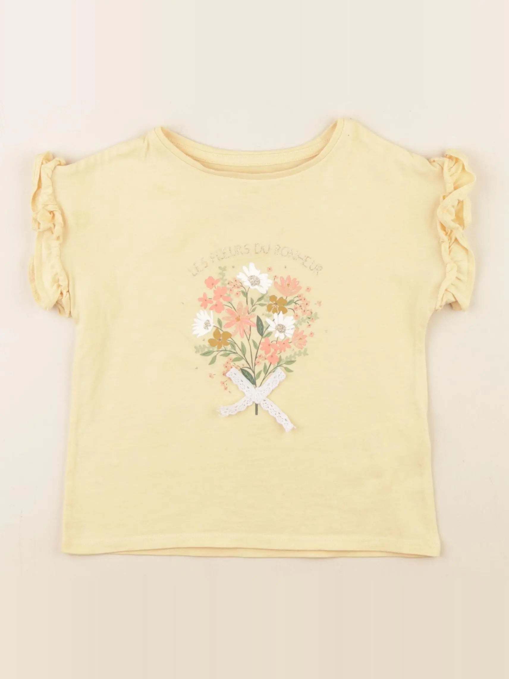 Vertbaudet - tee-shirt jaune, or - 3 ans