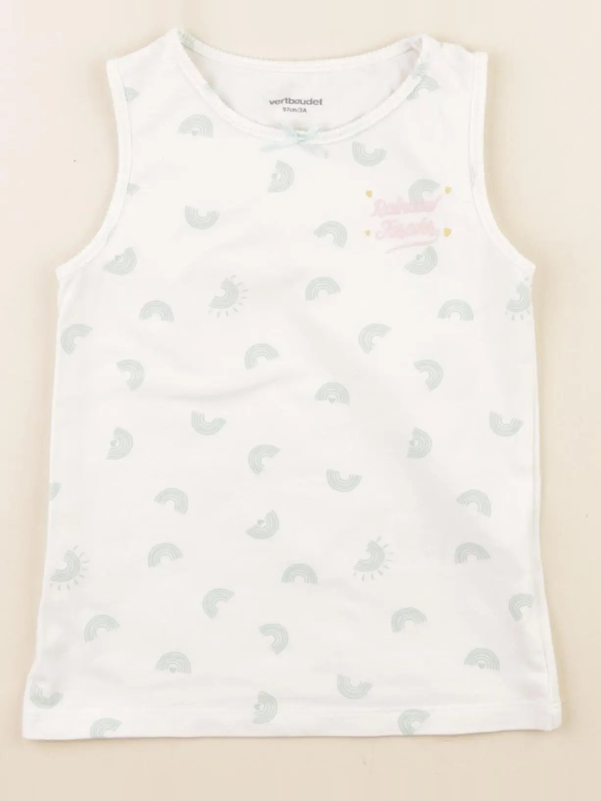 Vertbaudet - maillot de corps blanc, or - 3 ans