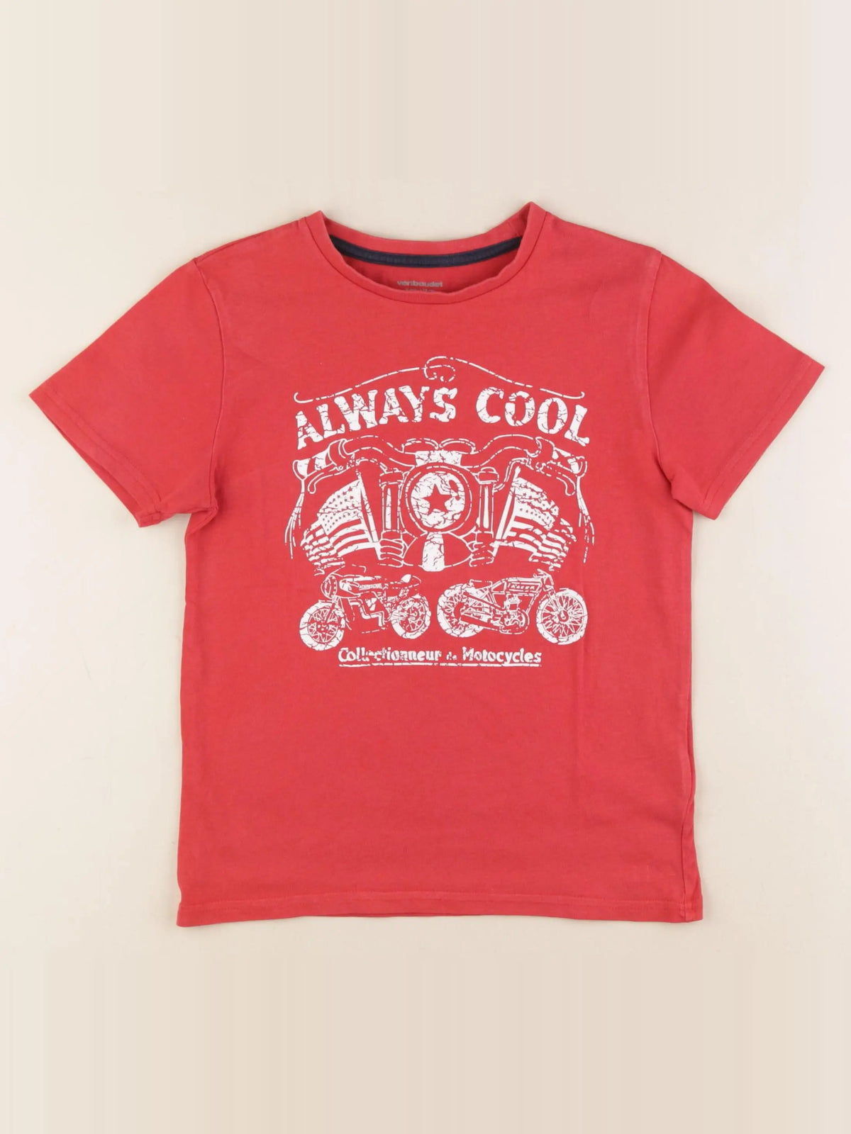 Vertbaudet - tee-shirt rouge - 8 ans