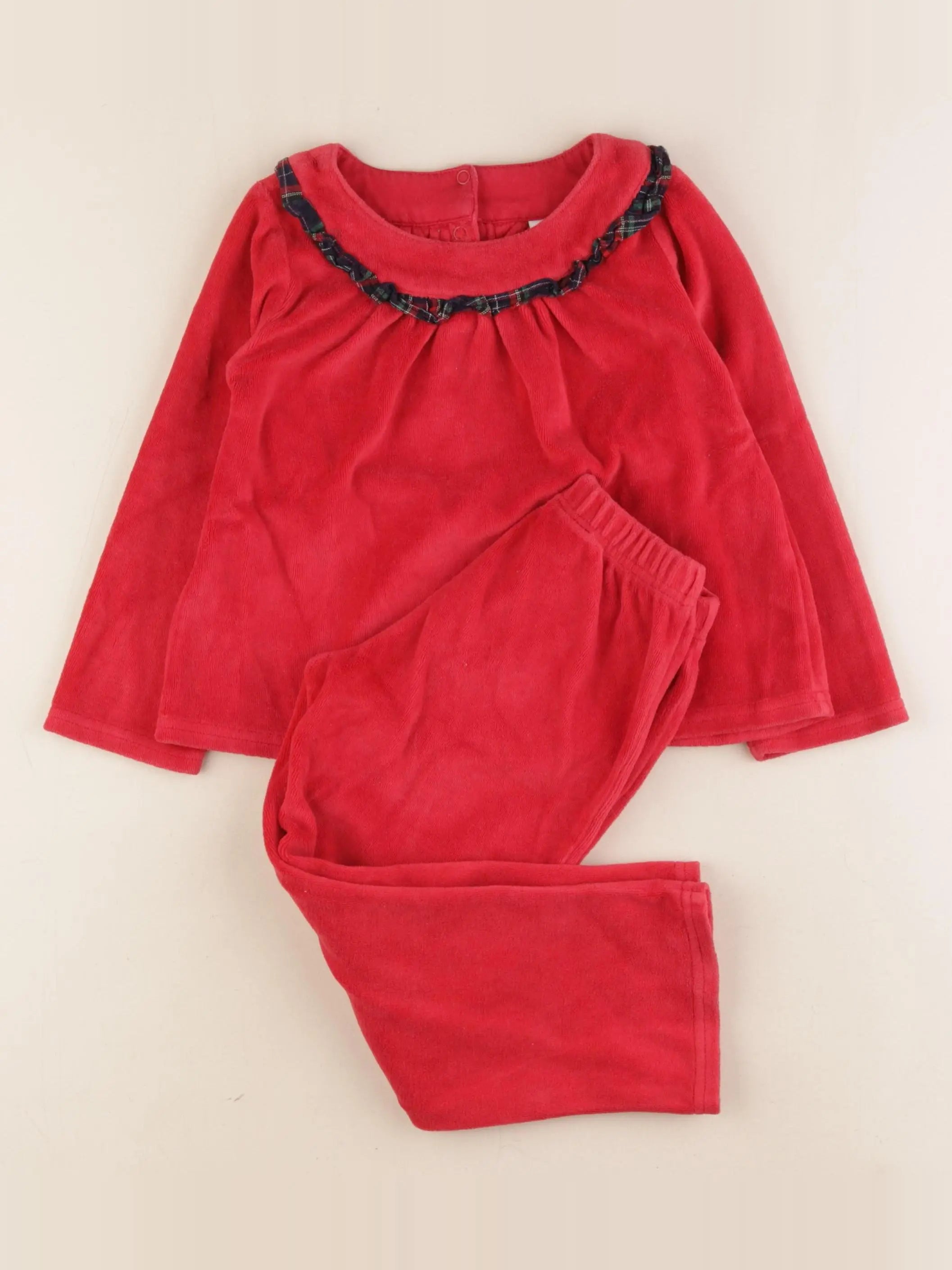 Cyrillus - pyjama velours rouge - 4 ans