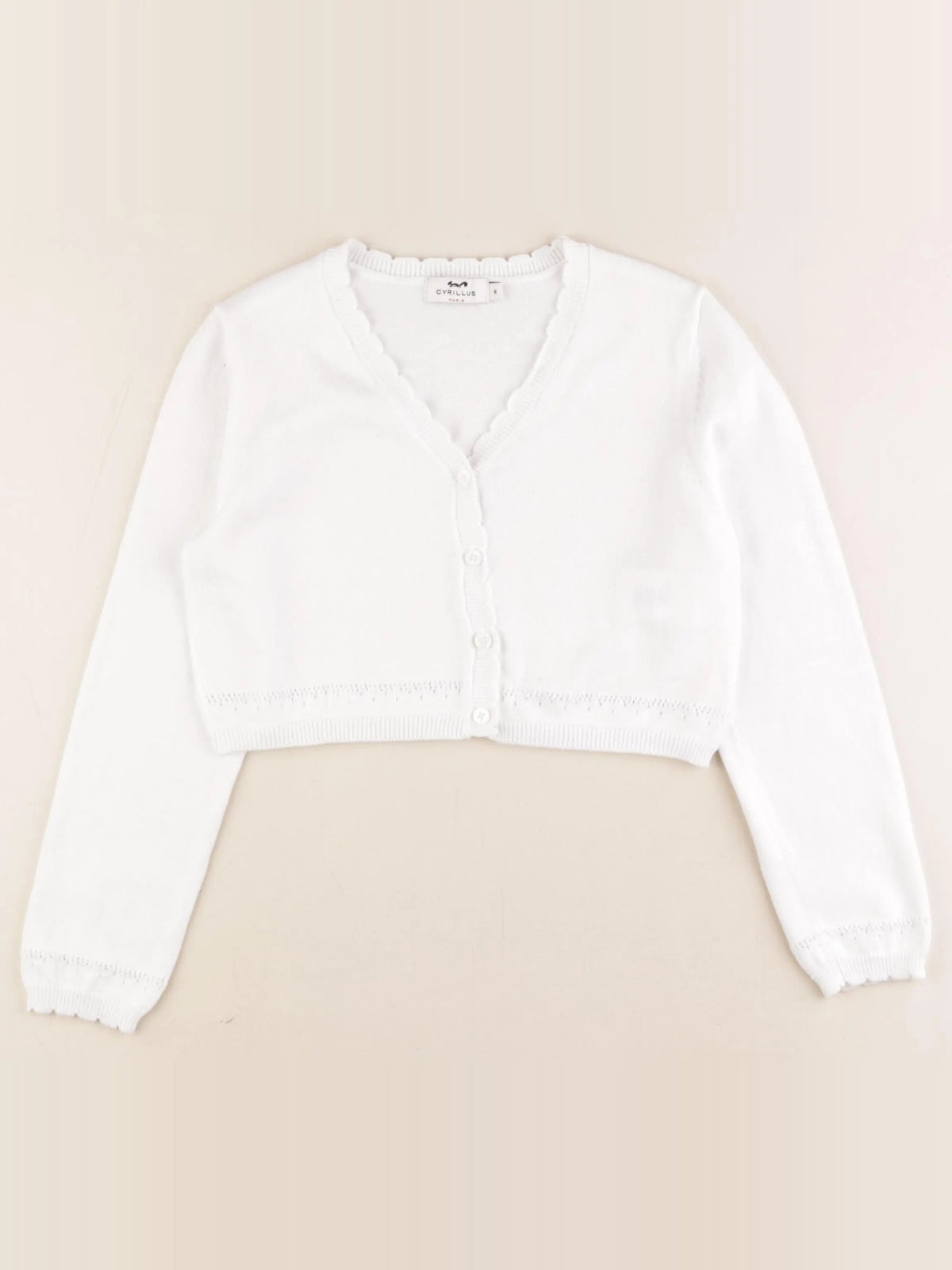 Cyrillus - gilet blanc - 8 ans