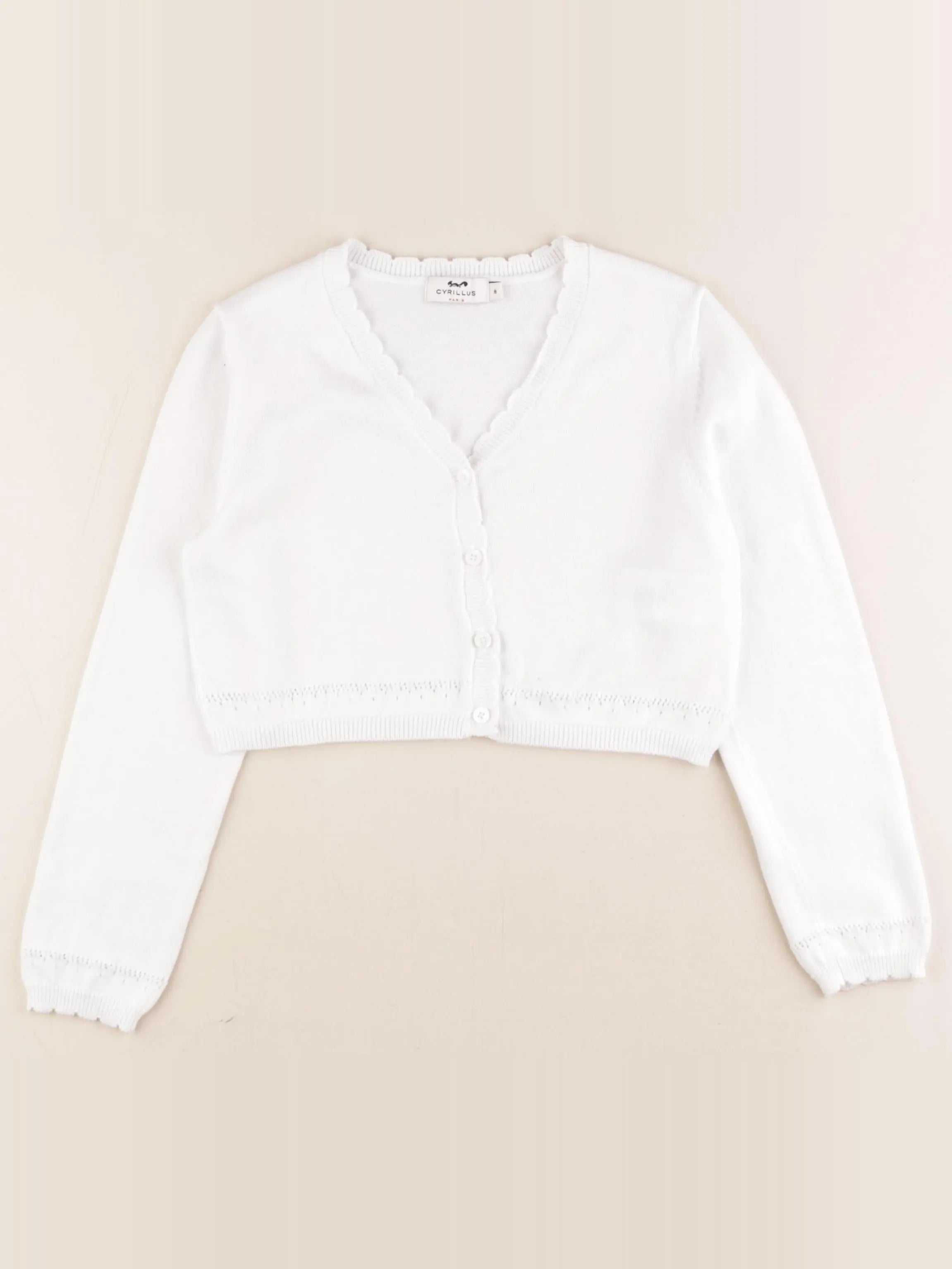 Cyrillus - gilet blanc - 8 ans