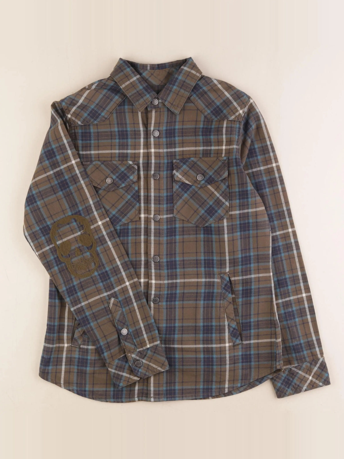 Zadig & Voltaire - chemise bleu, marron - 10 ans