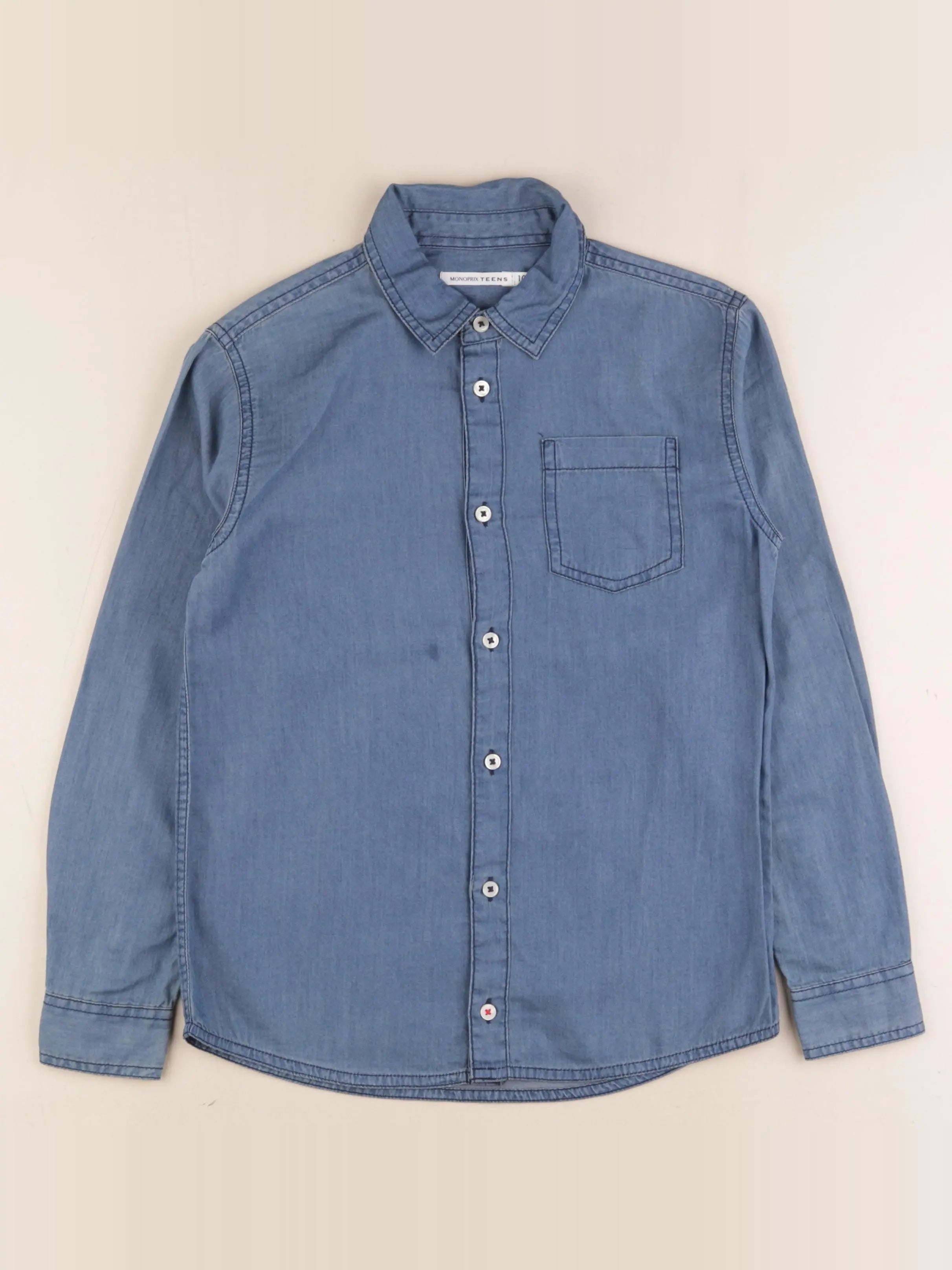 Monoprix - chemise bleu - 10 ans