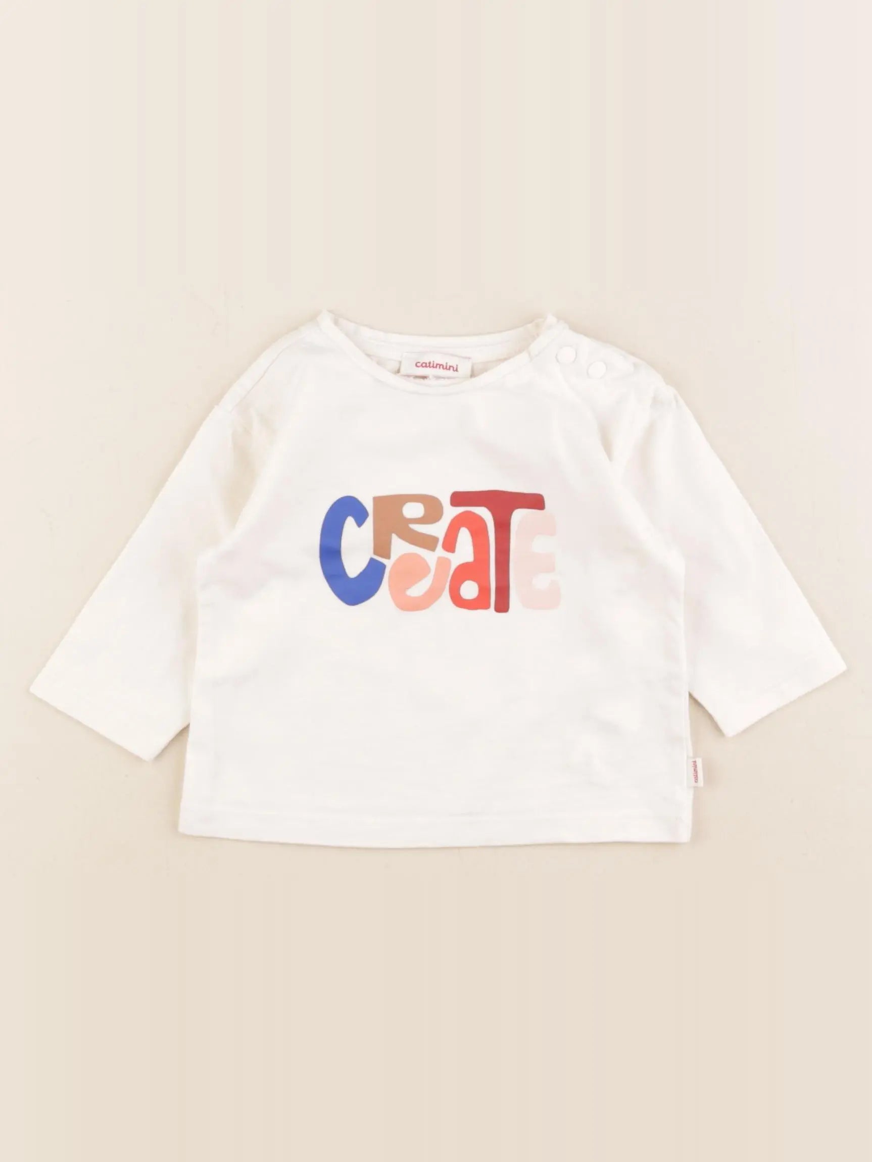 Catimini - tee-shirt beige - 6 mois