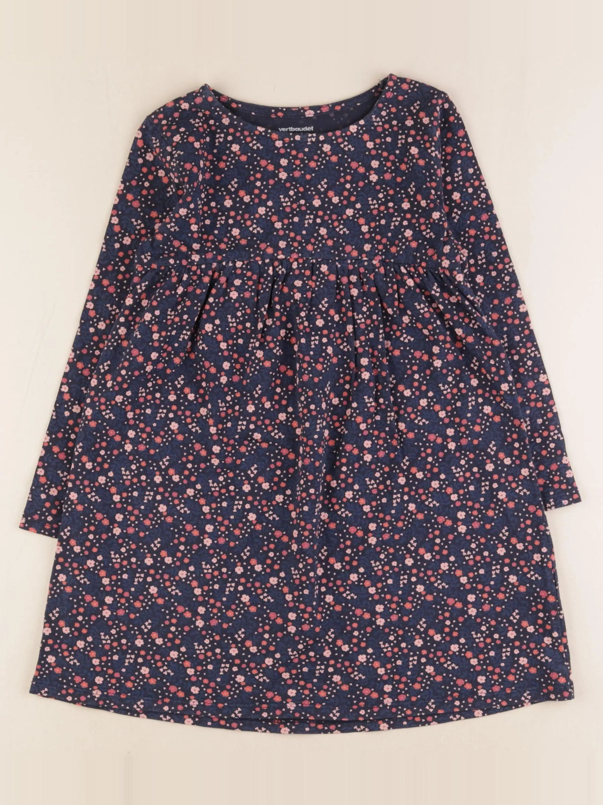 Vertbaudet - robe bleu, rose - 5 ans