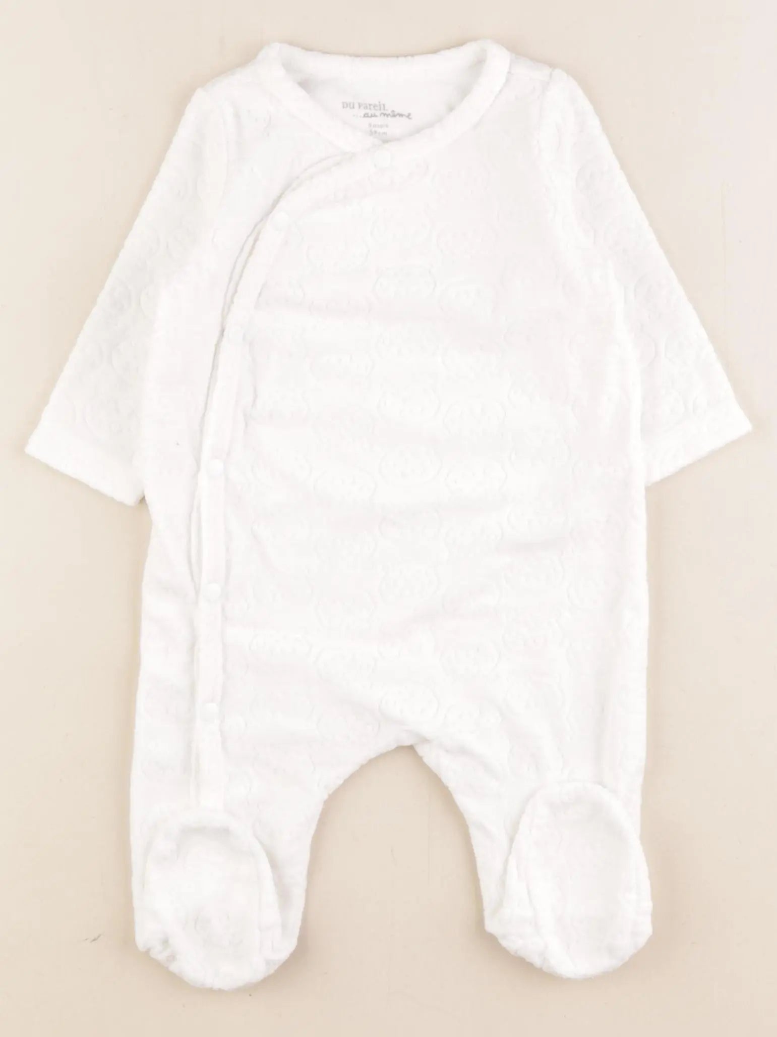 DPAM - pyjama velours blanc - 3 mois