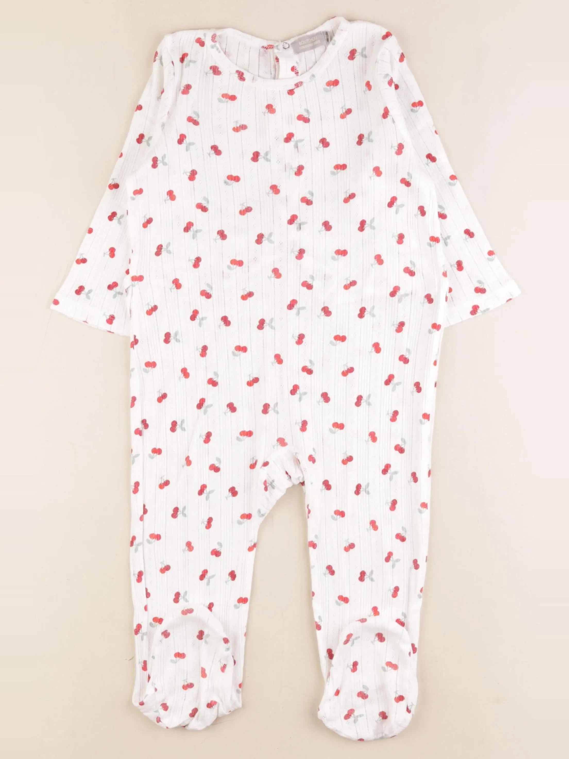 Boutchou - pyjama coton blanc, rouge - 24 mois