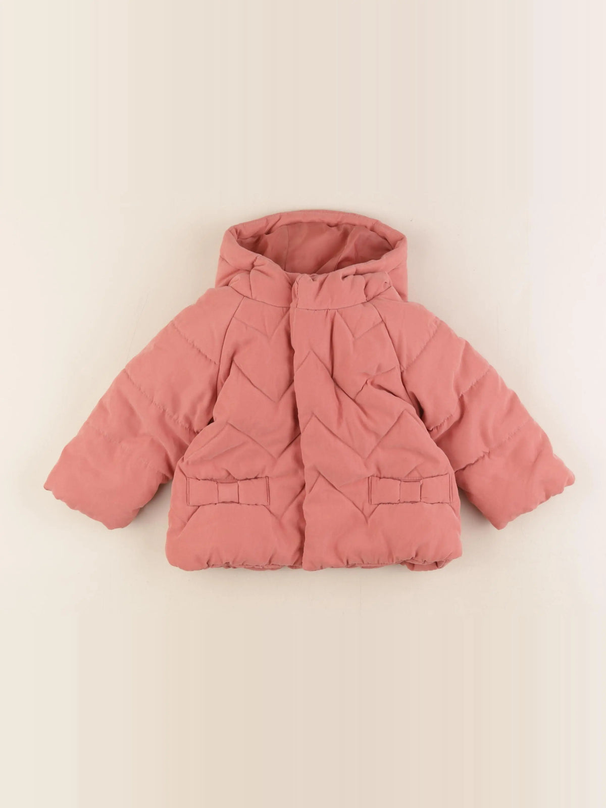 Vertbaudet - manteau rose - 9 mois