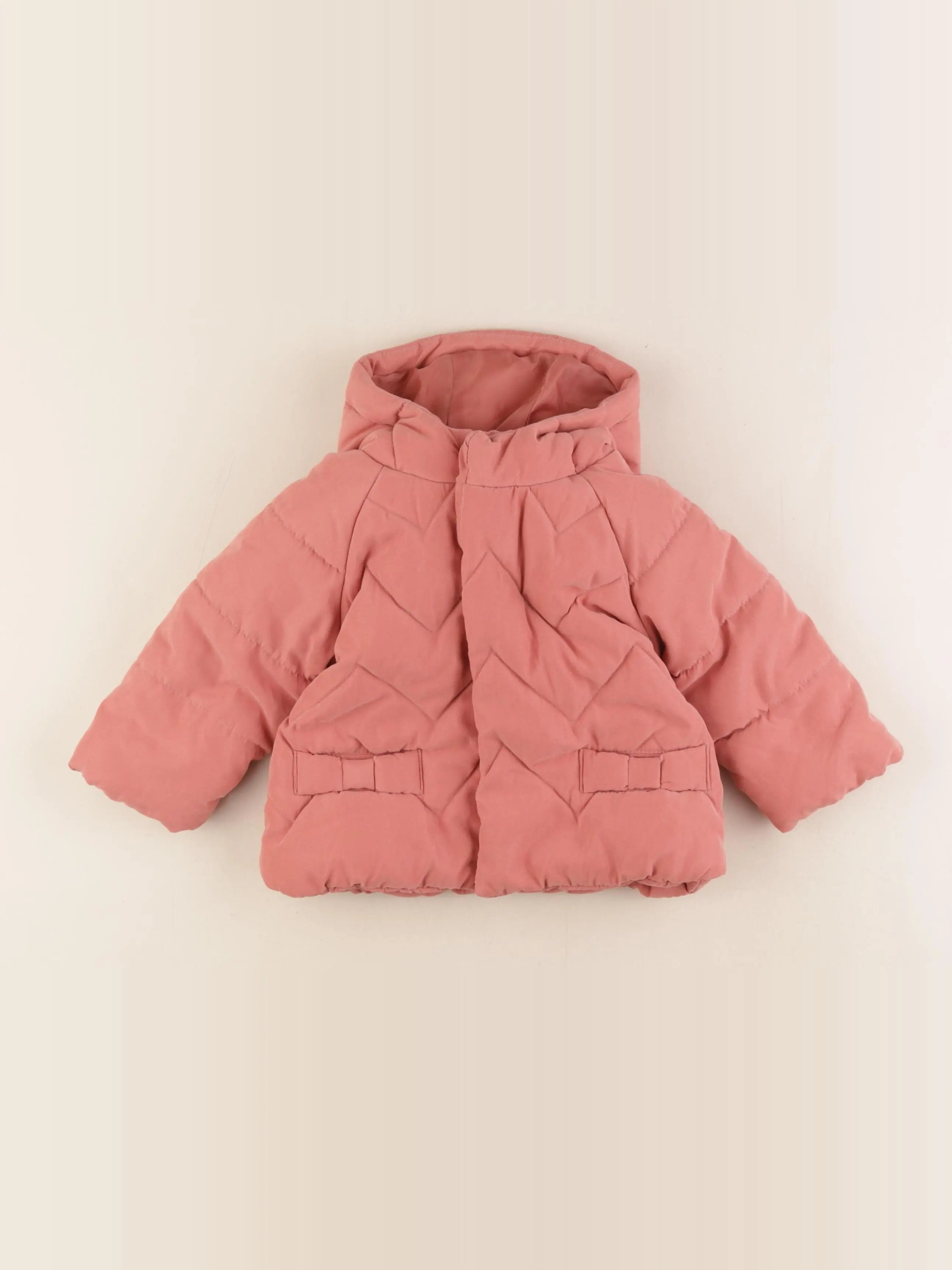 Vertbaudet - manteau rose - 9 mois