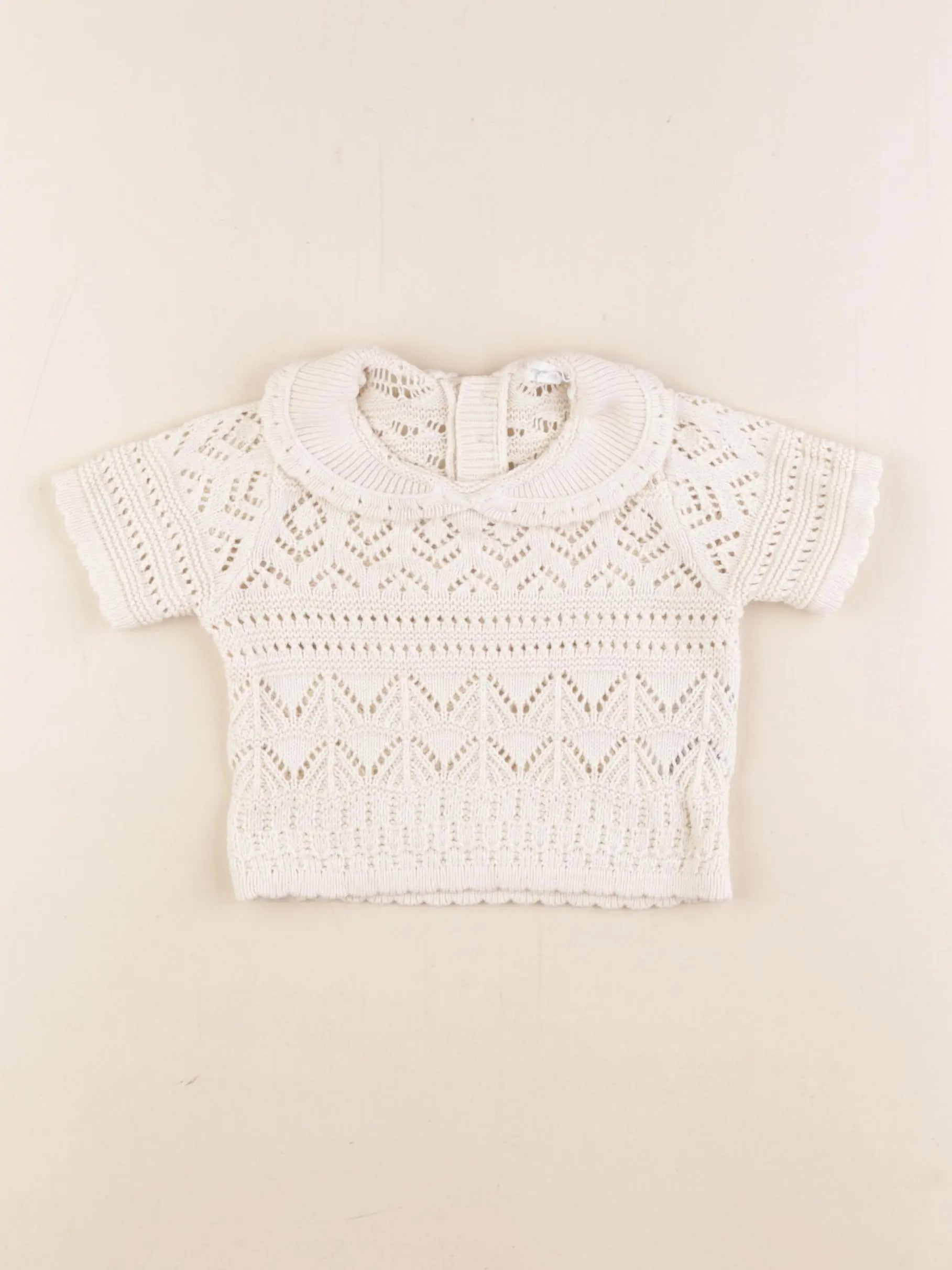Vertbaudet - pull beige - 9 mois