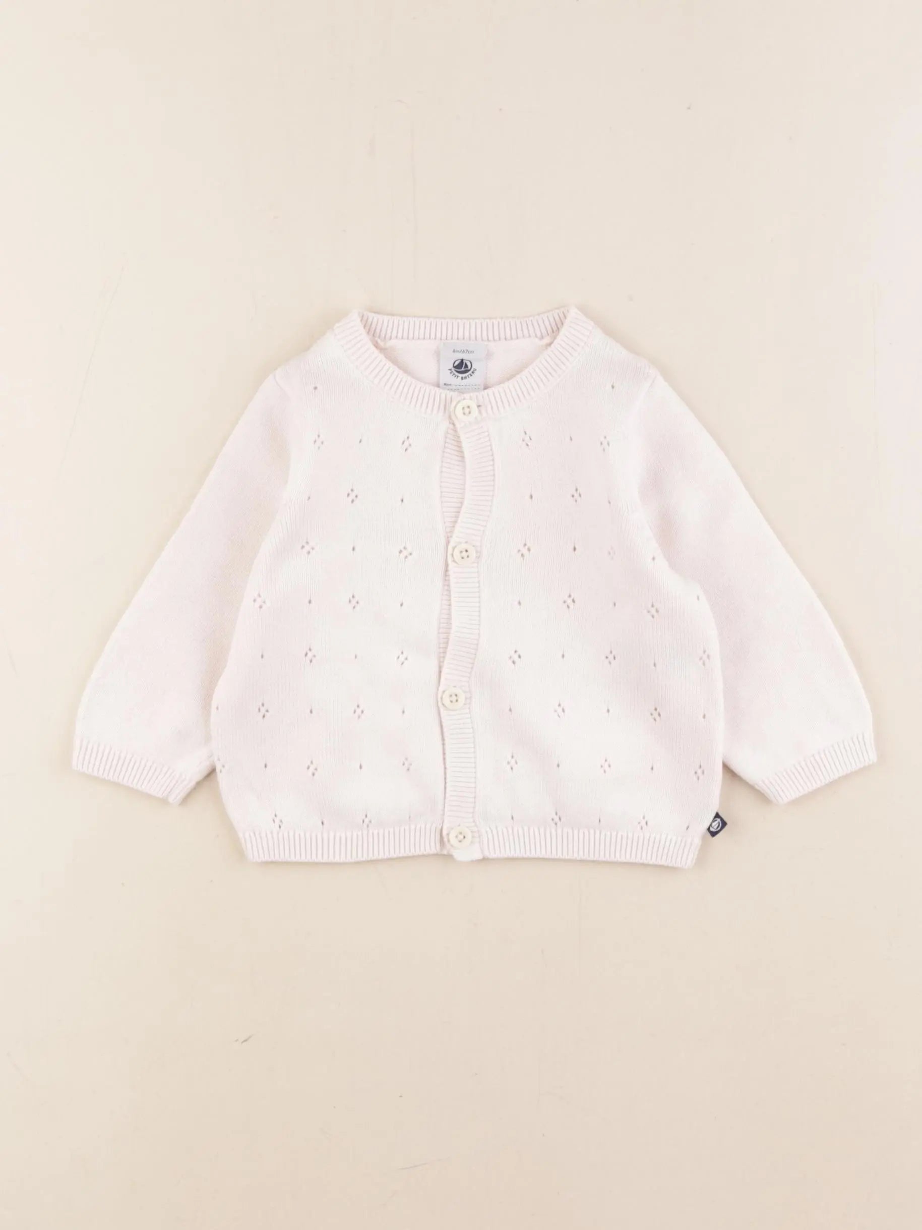 Petit Bateau - gilet rose - 6 mois
