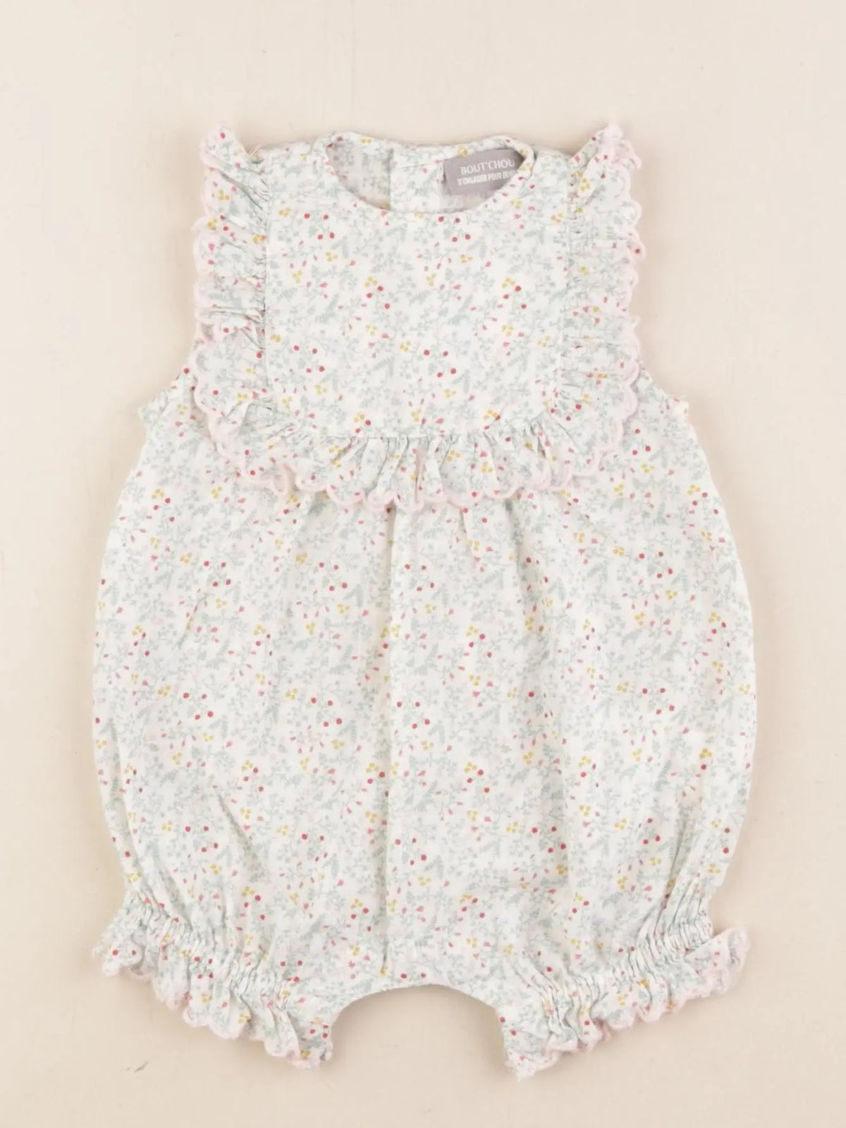 Boutchou - combinaison blanc, vert - 3 mois
