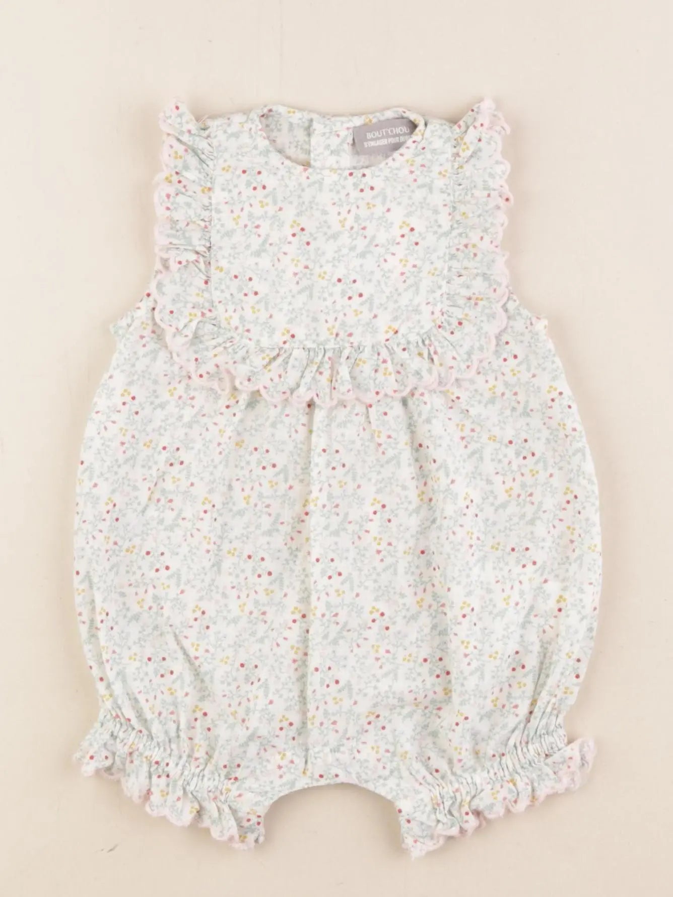 Boutchou - combinaison blanc, vert - 3 mois