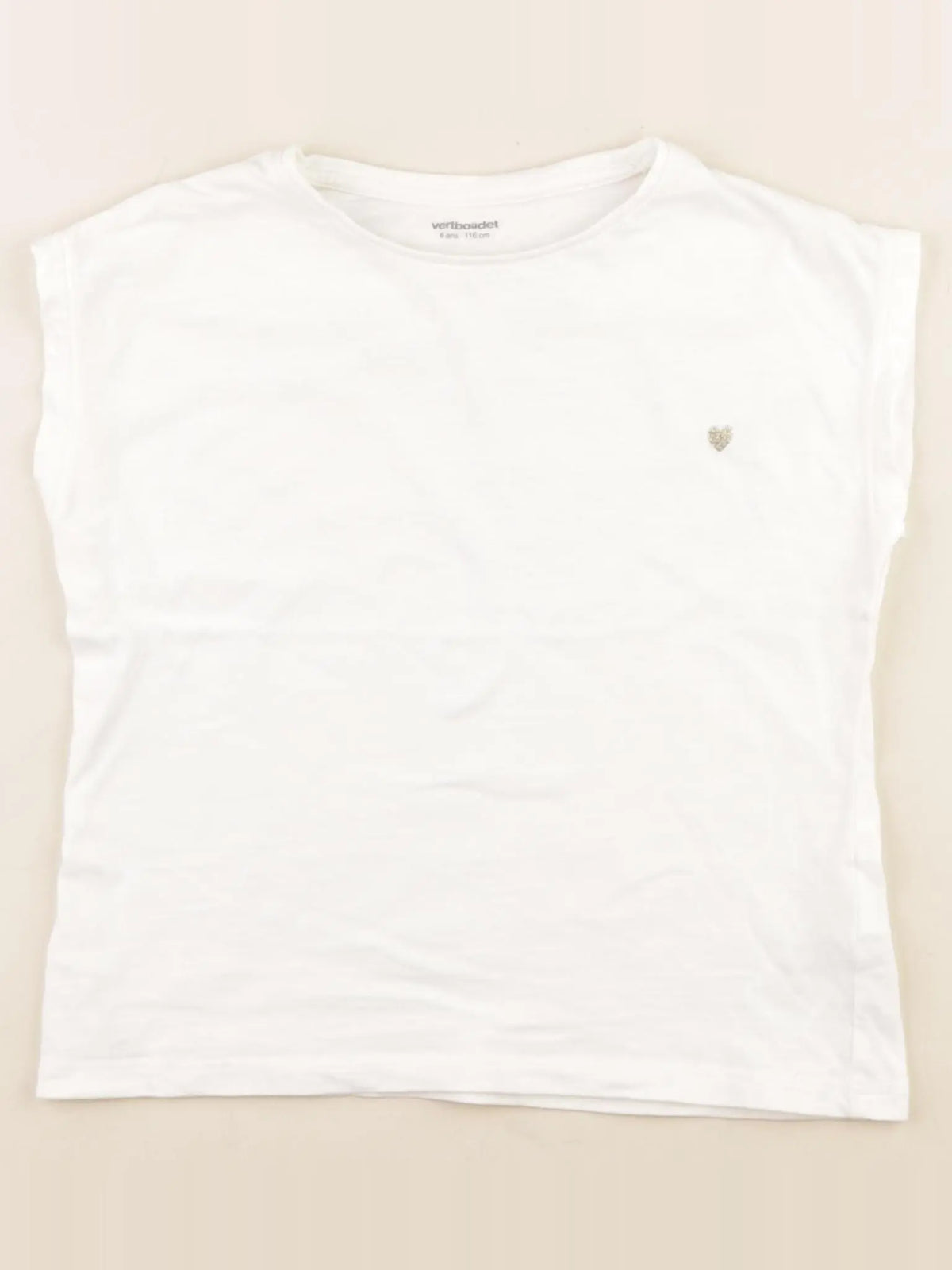 Vertbaudet - tee-shirt blanc - 6 ans