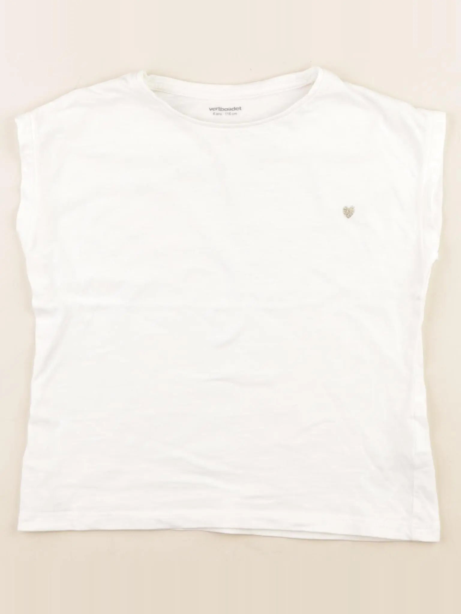 Vertbaudet - tee-shirt blanc - 6 ans