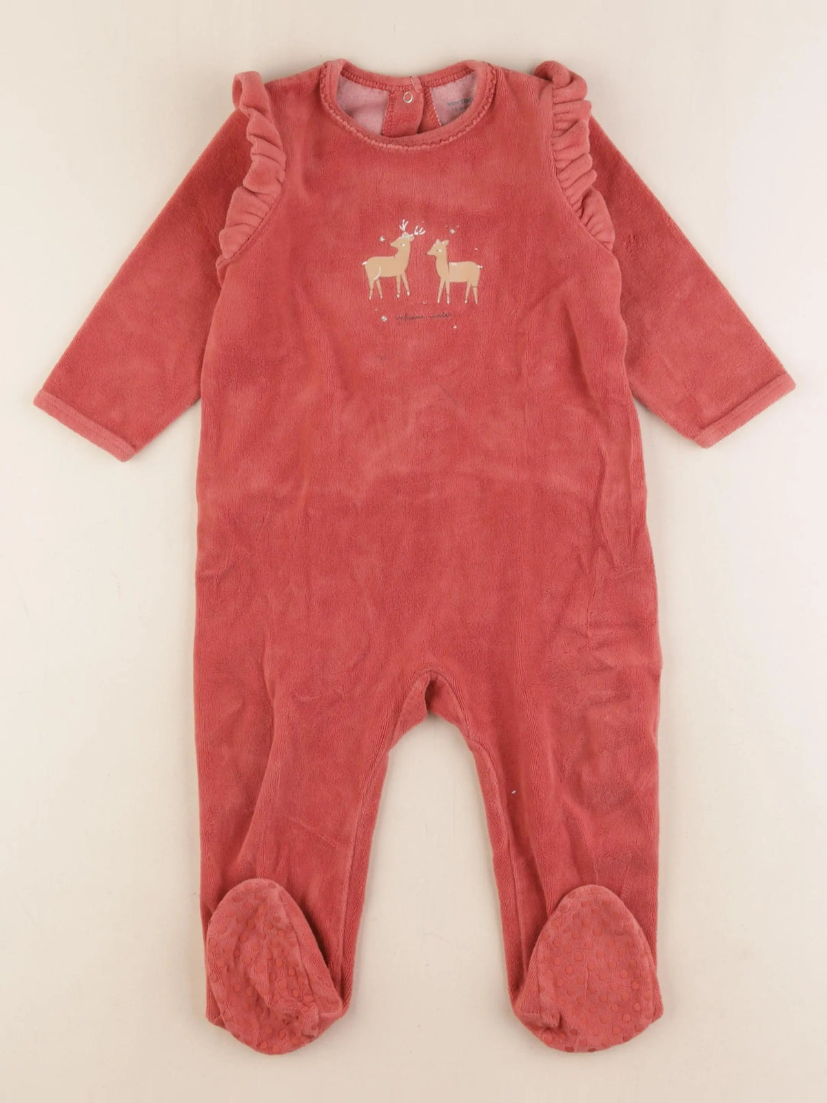 Vertbaudet - pyjama velours rose - 18 mois